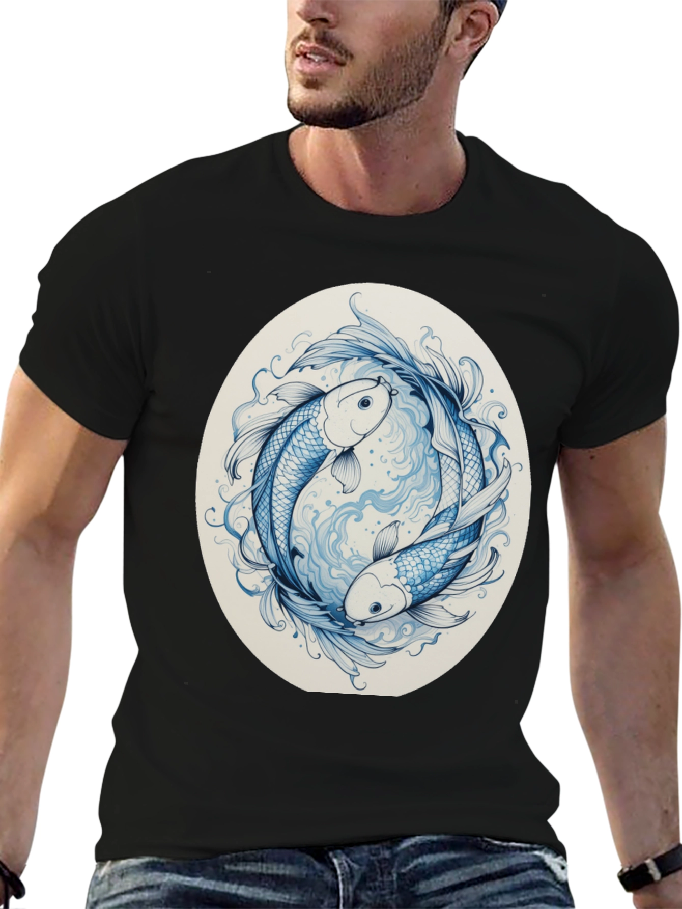 Yin Yang Koi Fish Graphic Tee