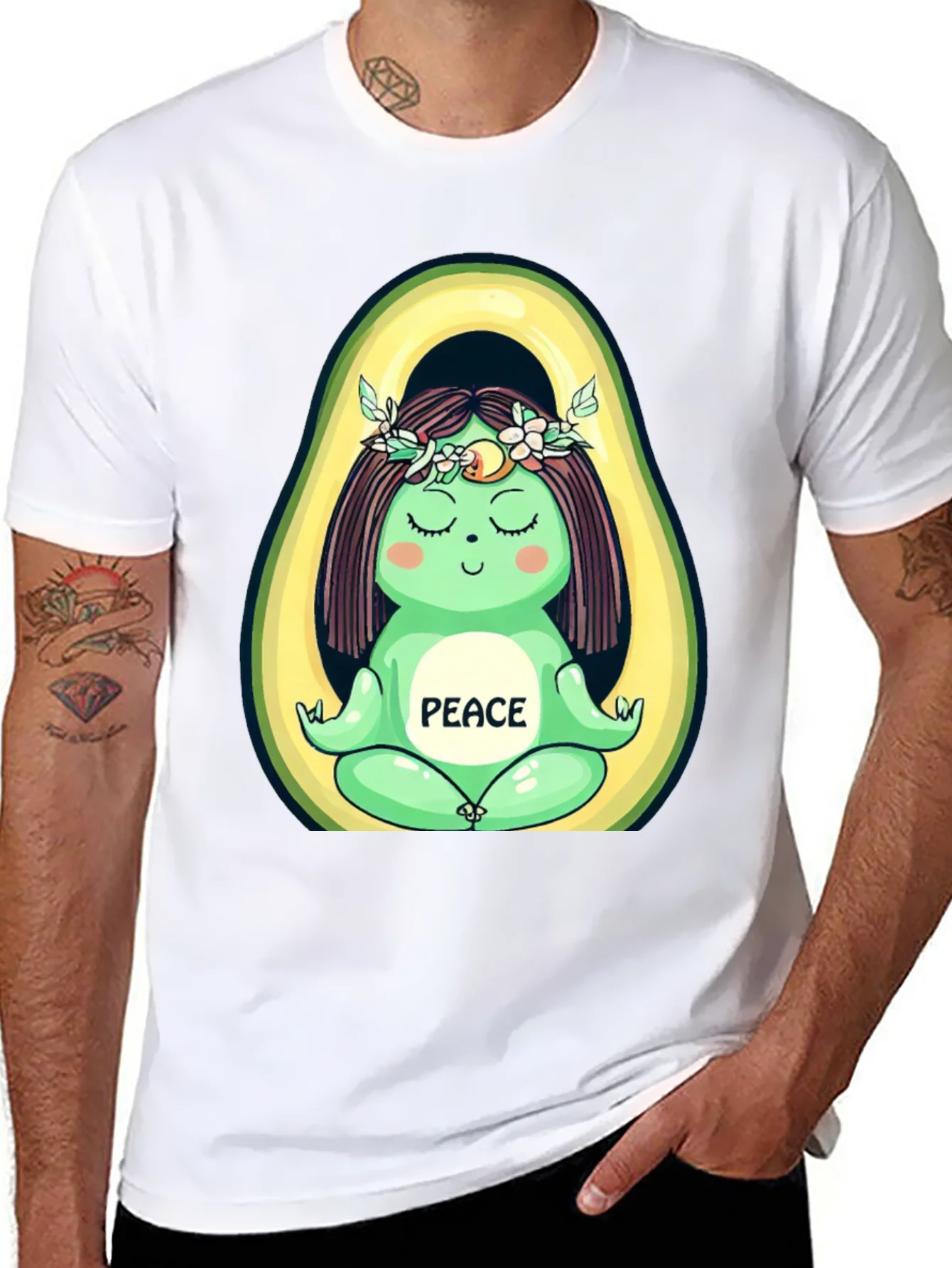 Avocado Yoga Peace Graphic T-Shirt - Unisex