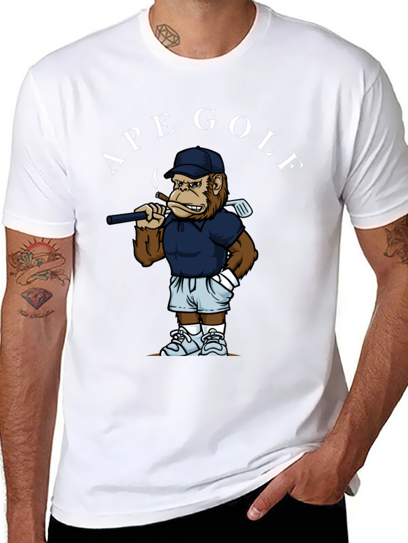 Ape Golf T-Shirt - Cool Golfer Monkey Tee