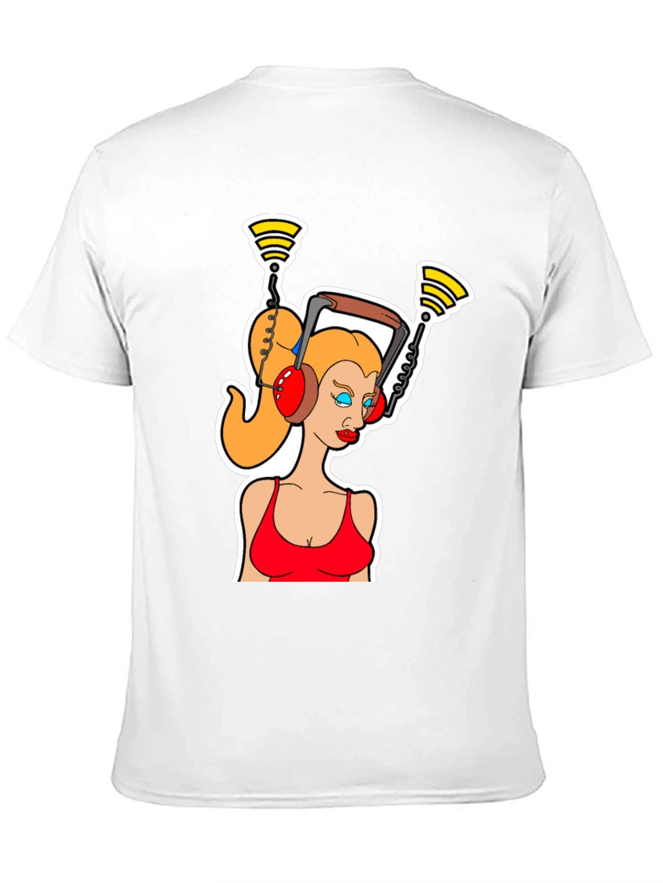 Cartoon Woman Headphone T-Shirt