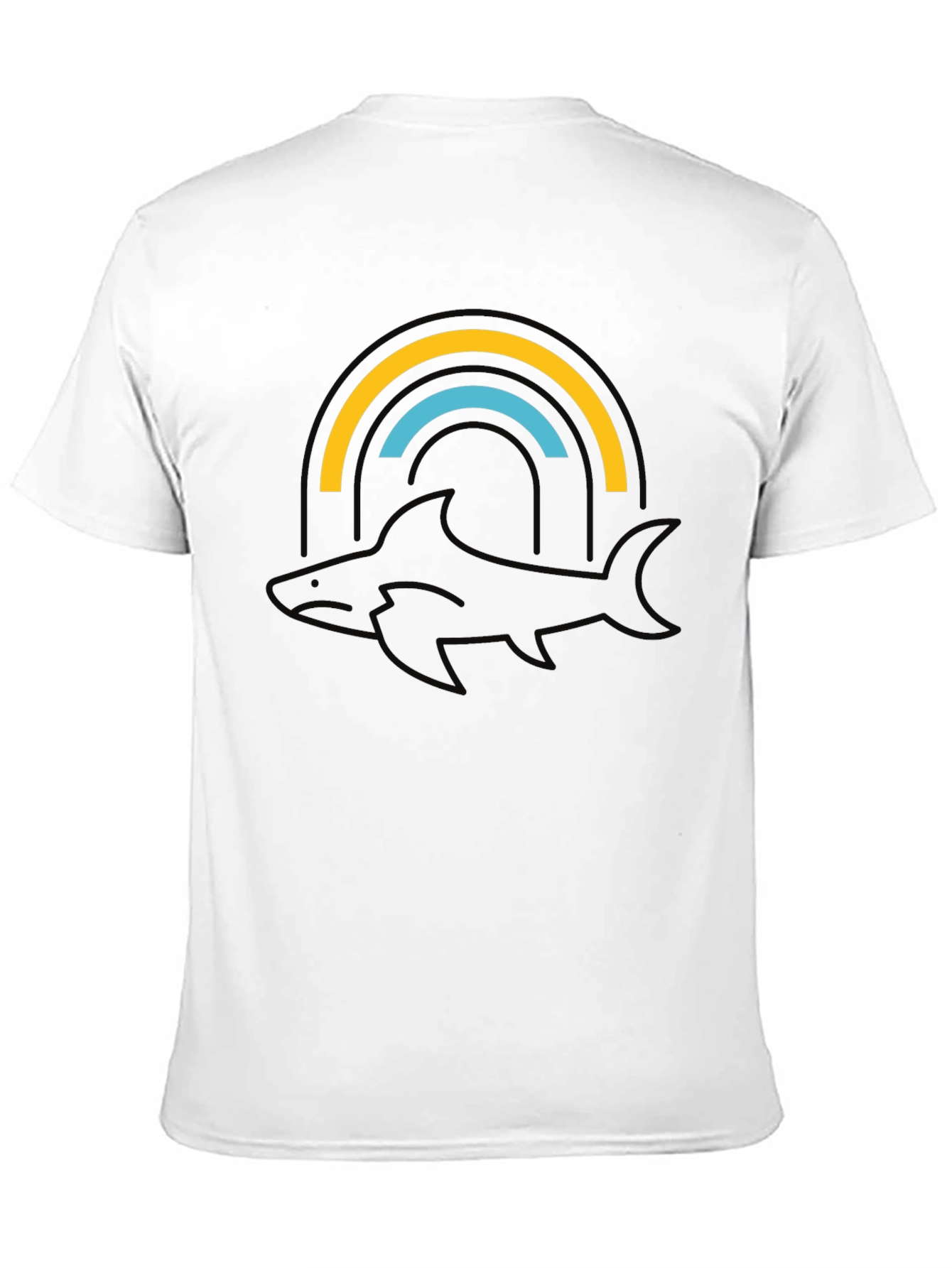 Orca Rainbow Graphic Tee - Stylish Black T-Shirt