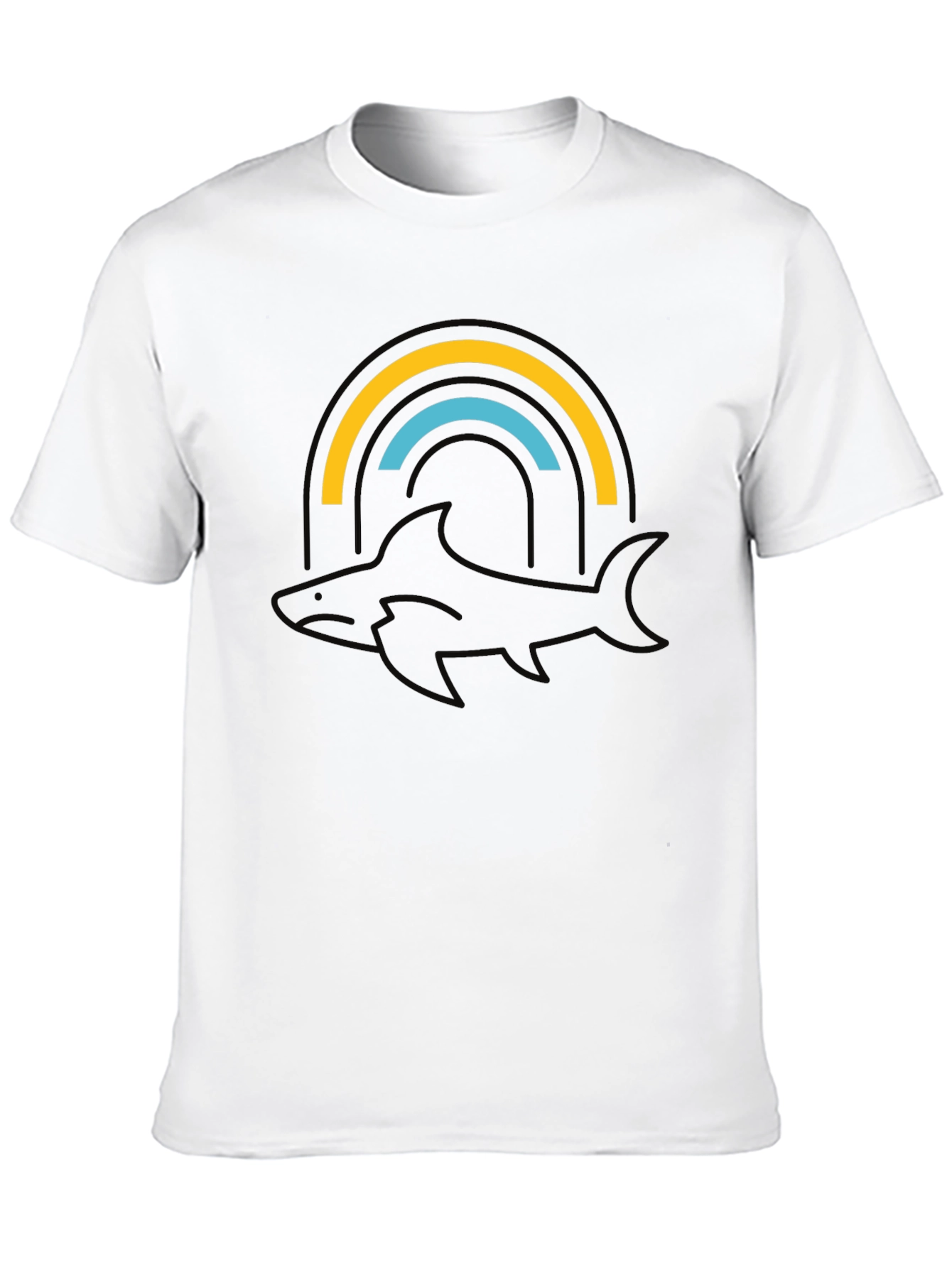 Orca Rainbow Graphic Tee - Stylish Black T-Shirt