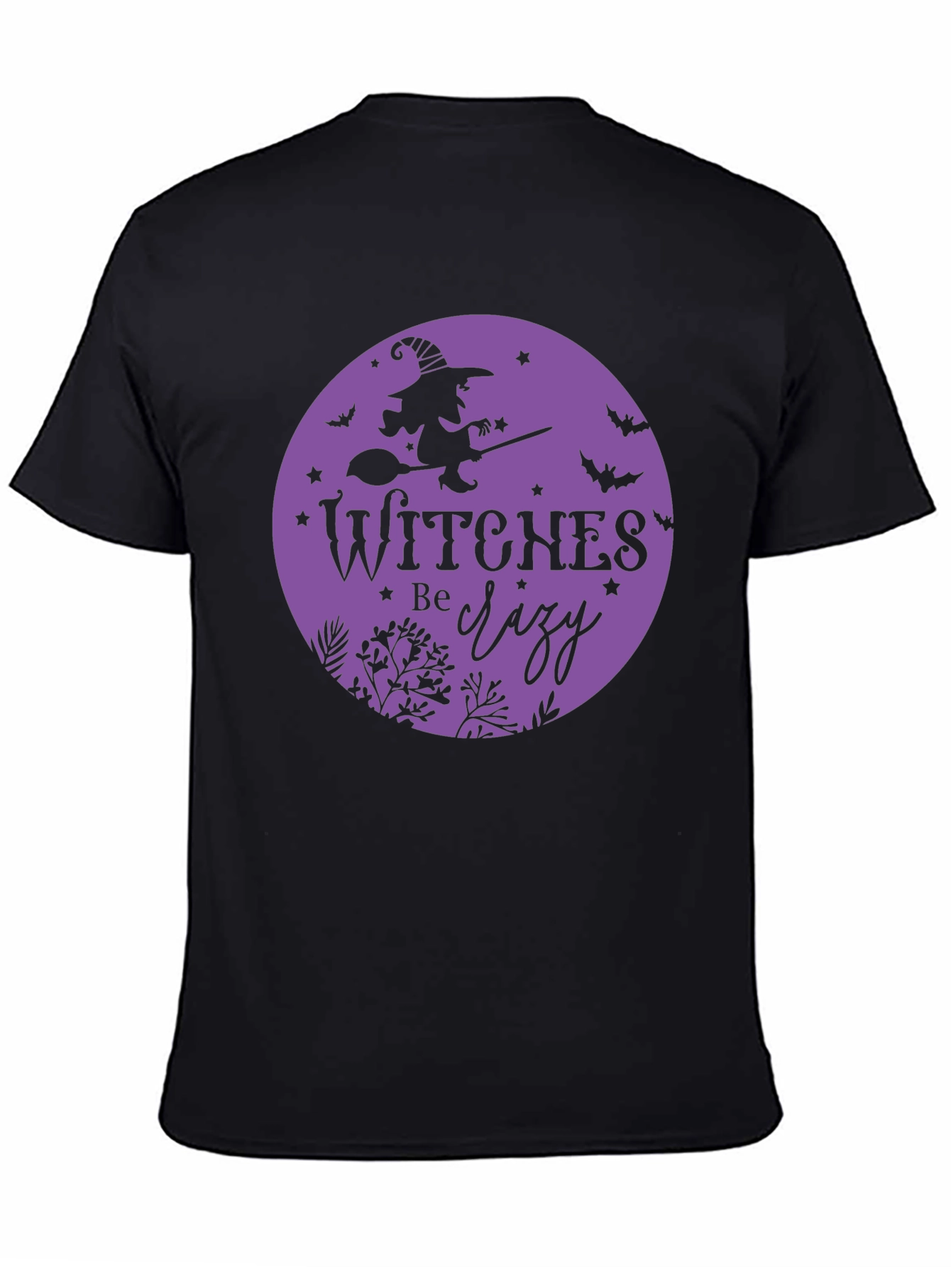Witches Be Crazy Black Cotton T-Shirt