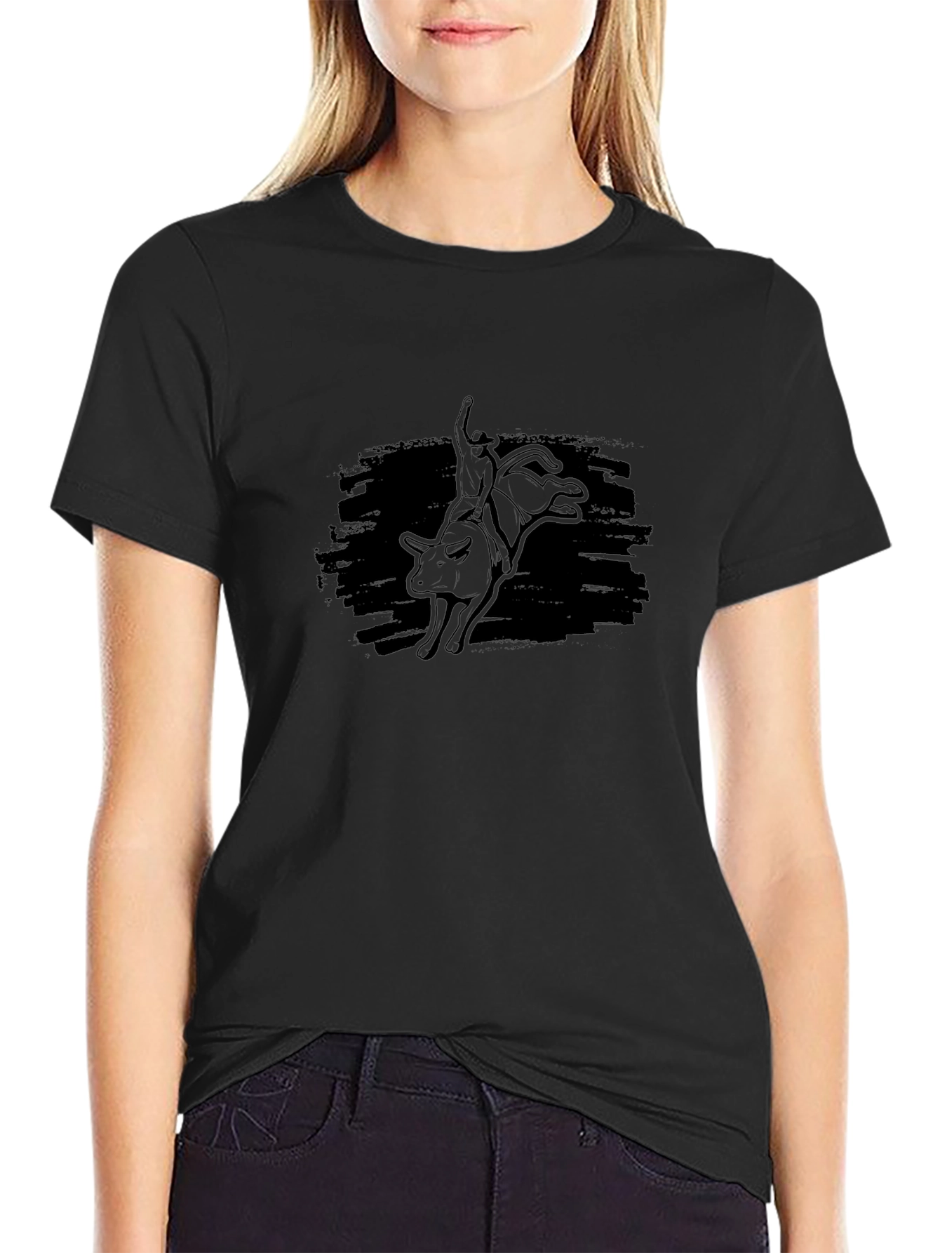 Black Bull Rider Graphic Tee