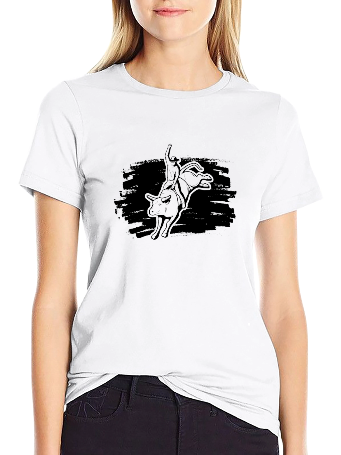 Black Bull Rider Graphic Tee