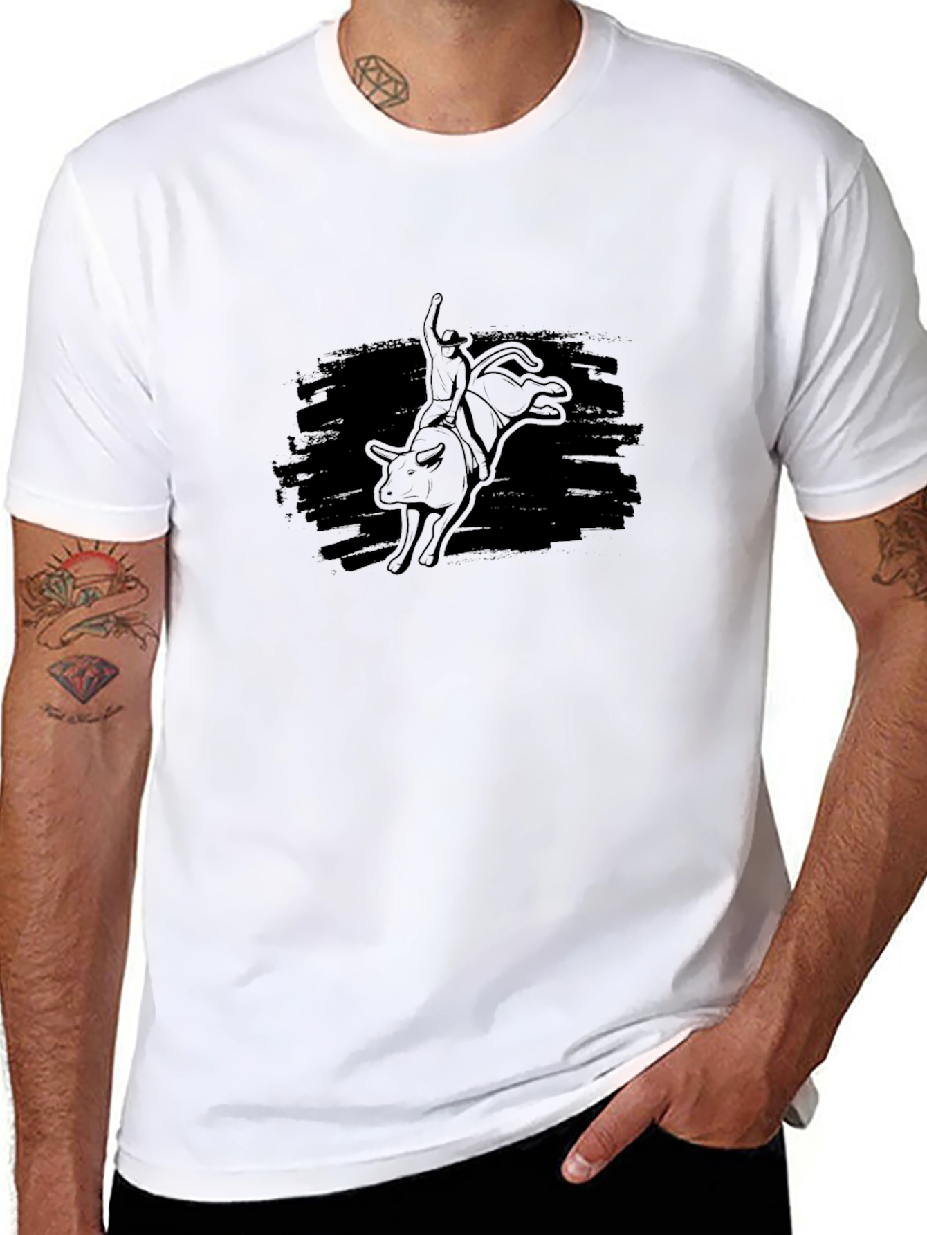 Black Bull Rider Graphic Tee