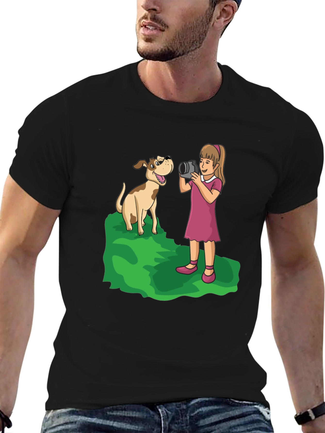 Dog Photographer Cartoon Graphic T-Shirt