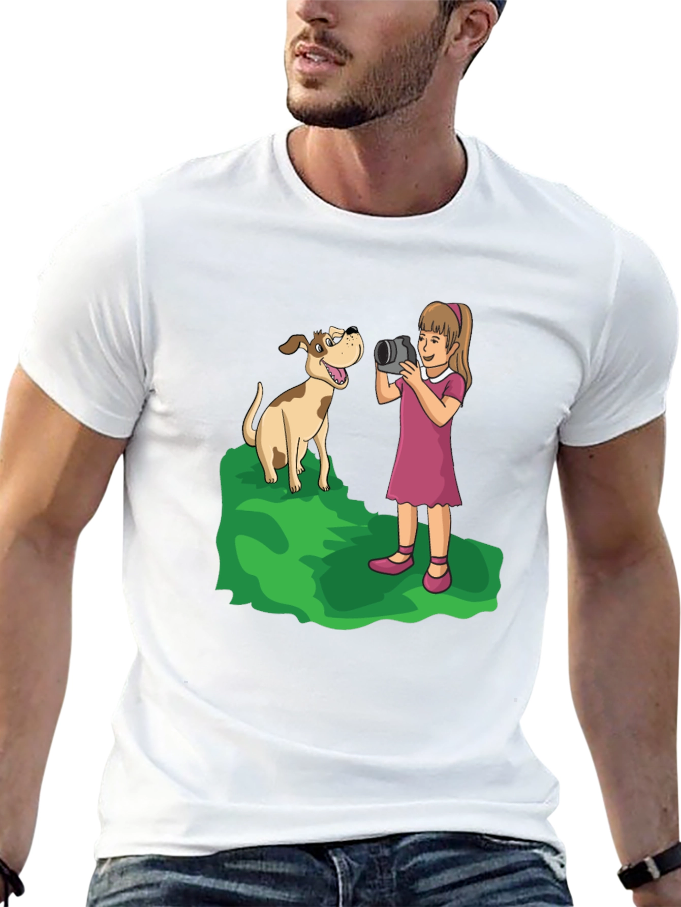 Dog Photographer Cartoon Graphic T-Shirt