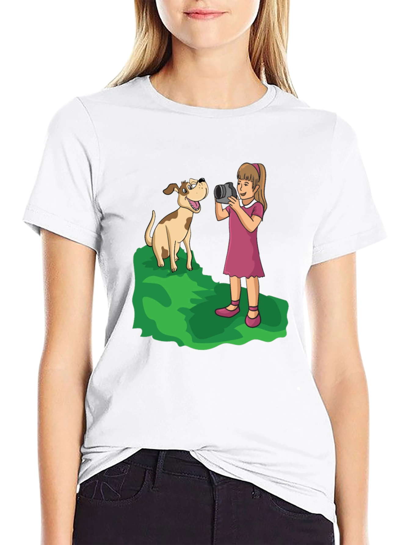 Dog Photographer Cartoon Graphic T-Shirt