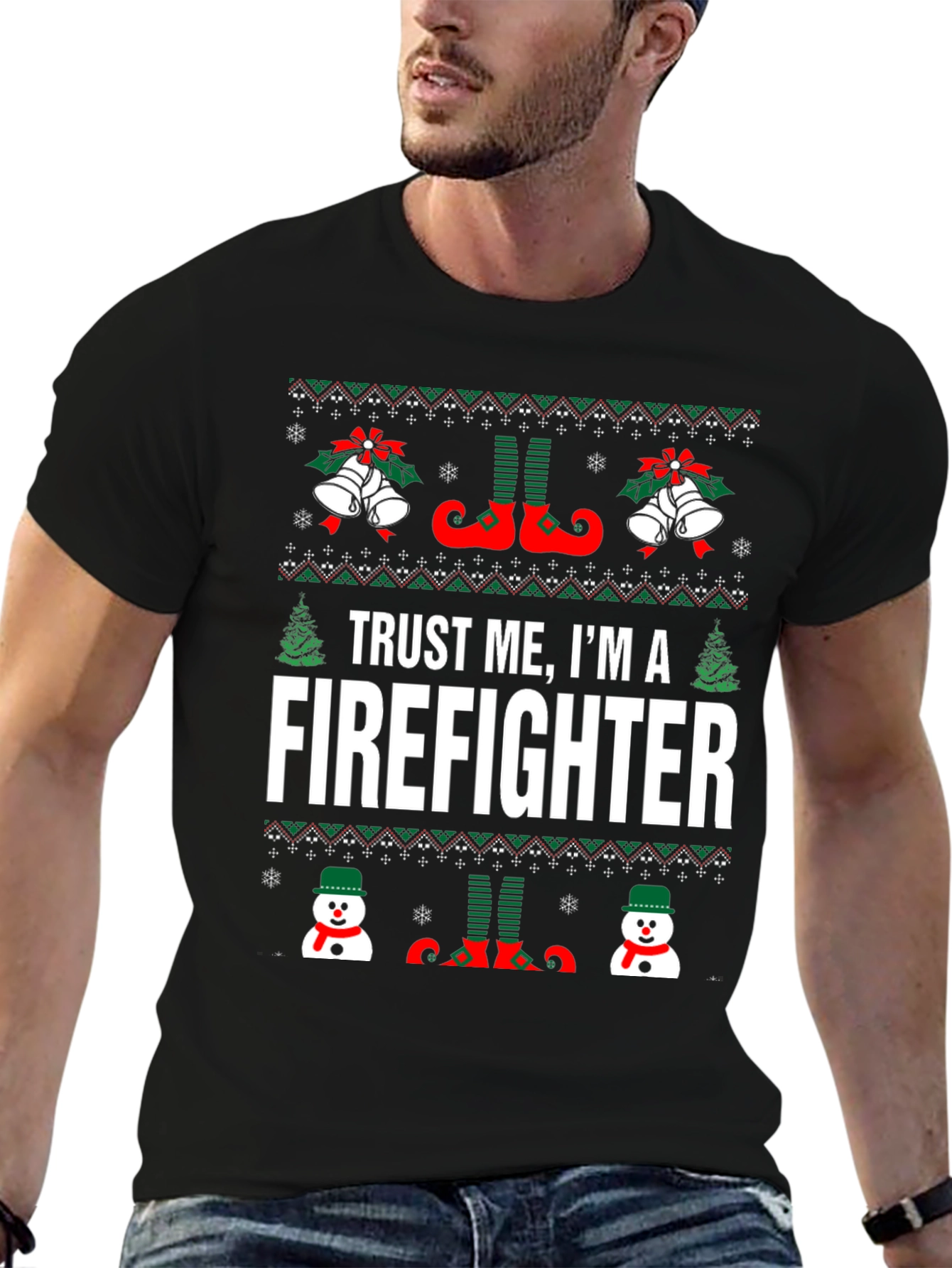 Funny Christmas Firefighter T-Shirt