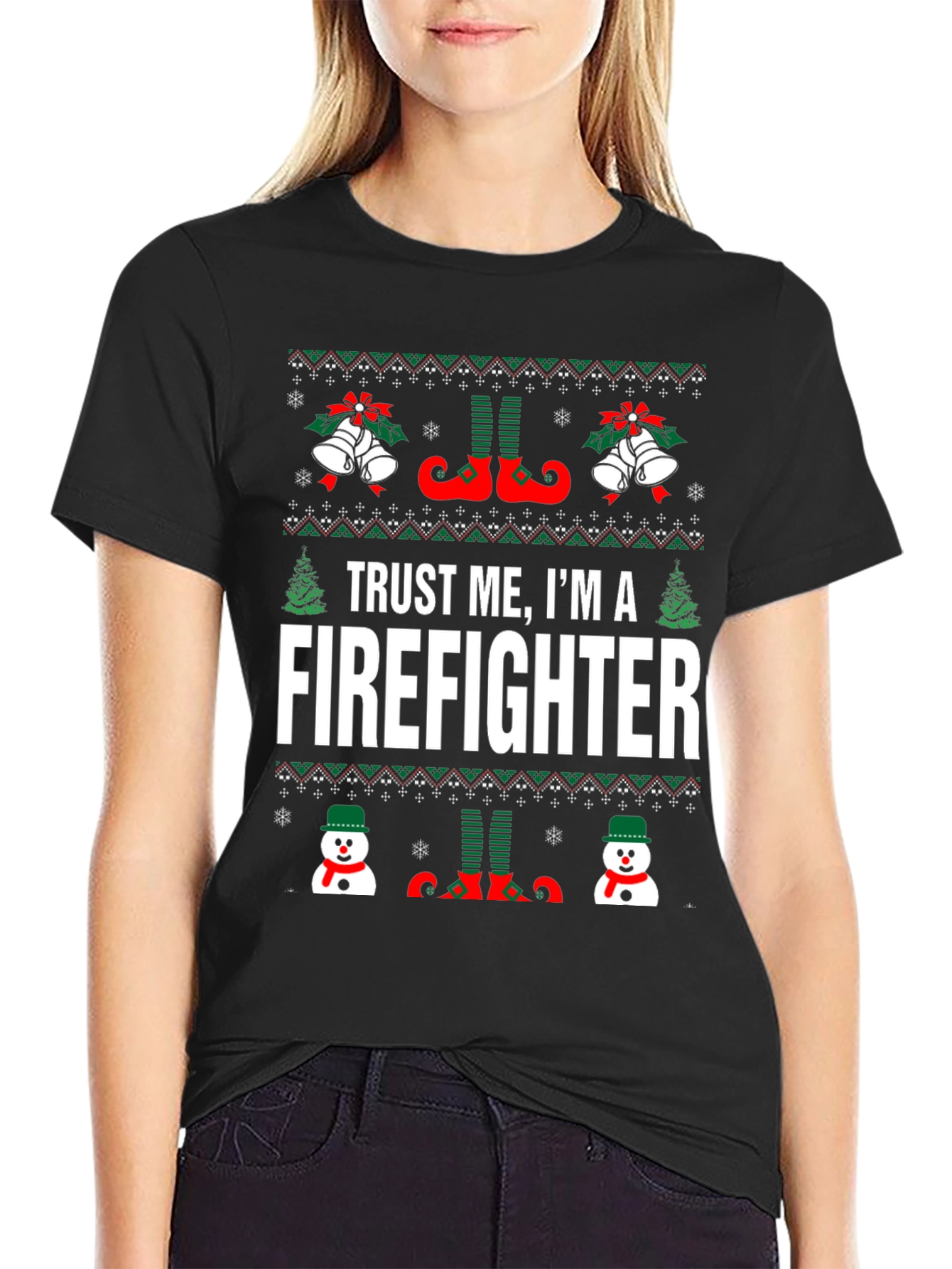 Funny Christmas Firefighter T-Shirt