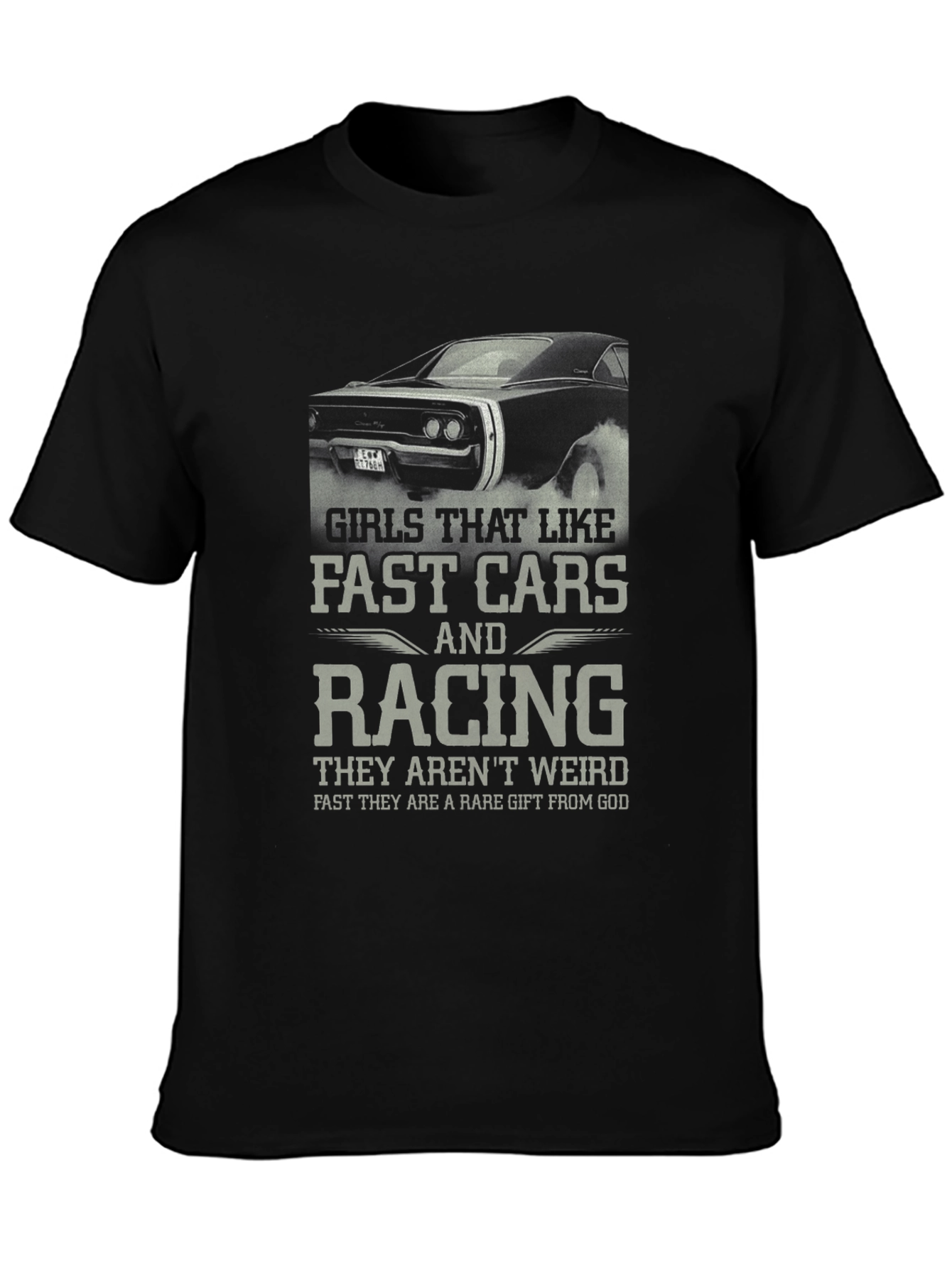 Girls Like Fast Cars Racing Graphic T-Shirt
