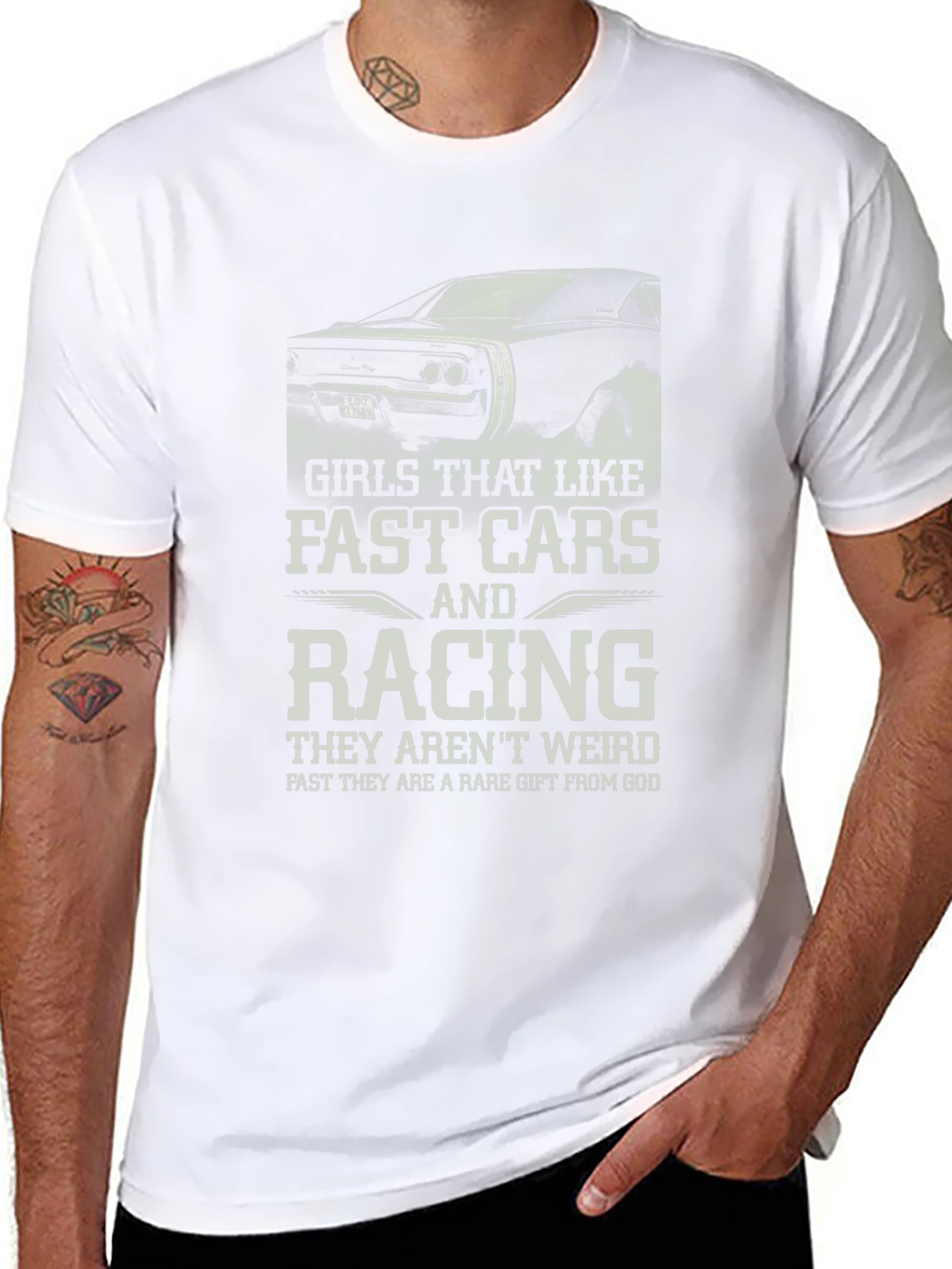 Girls Like Fast Cars Racing Graphic T-Shirt