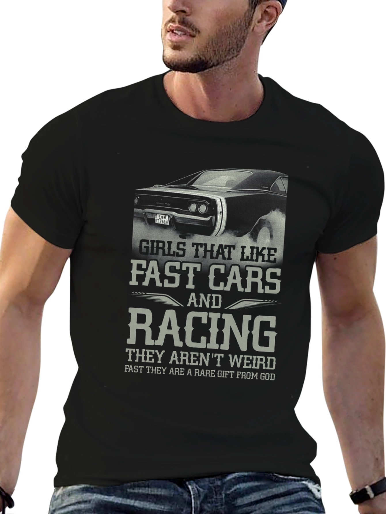 Girls Like Fast Cars Racing Graphic T-Shirt
