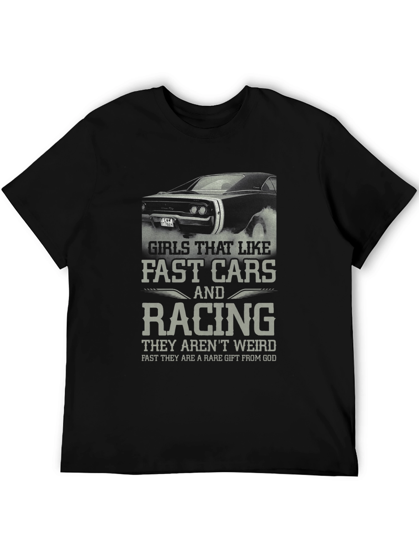 Girls Like Fast Cars Racing Graphic T-Shirt