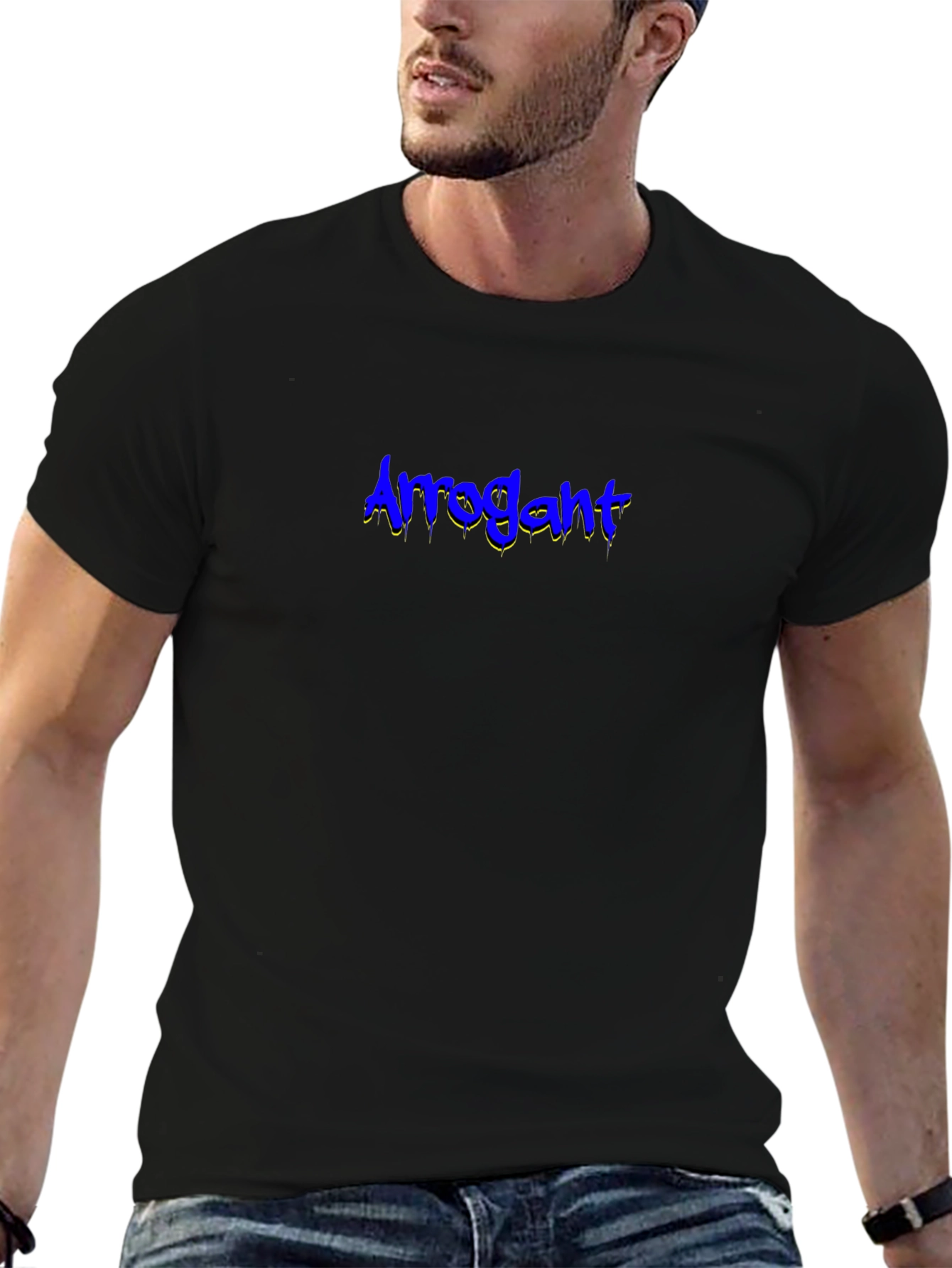 Arrogant Graphic Tee - Black Cotton Blend
