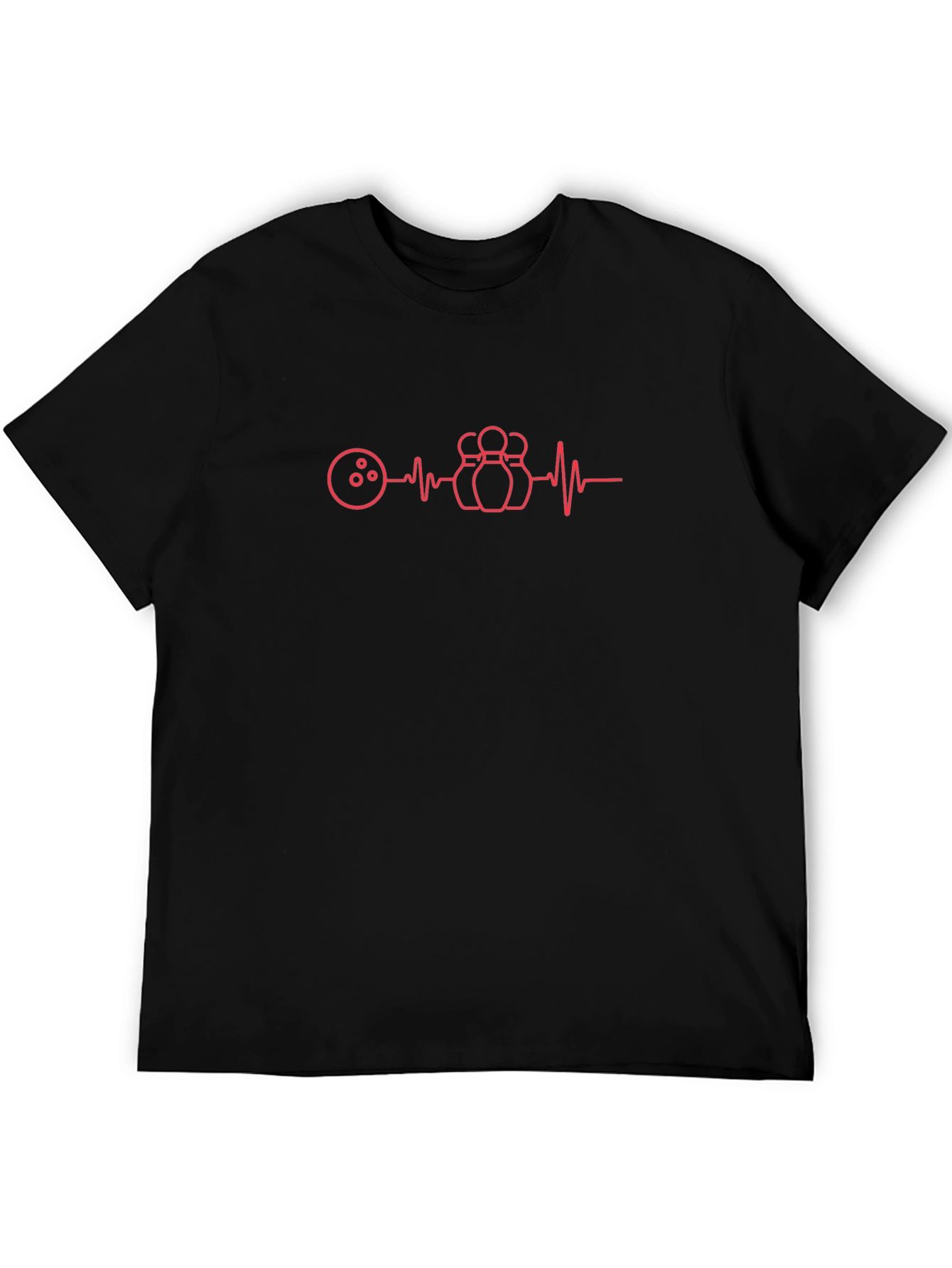 Bowling Heartbeat Graphic Tee - Black