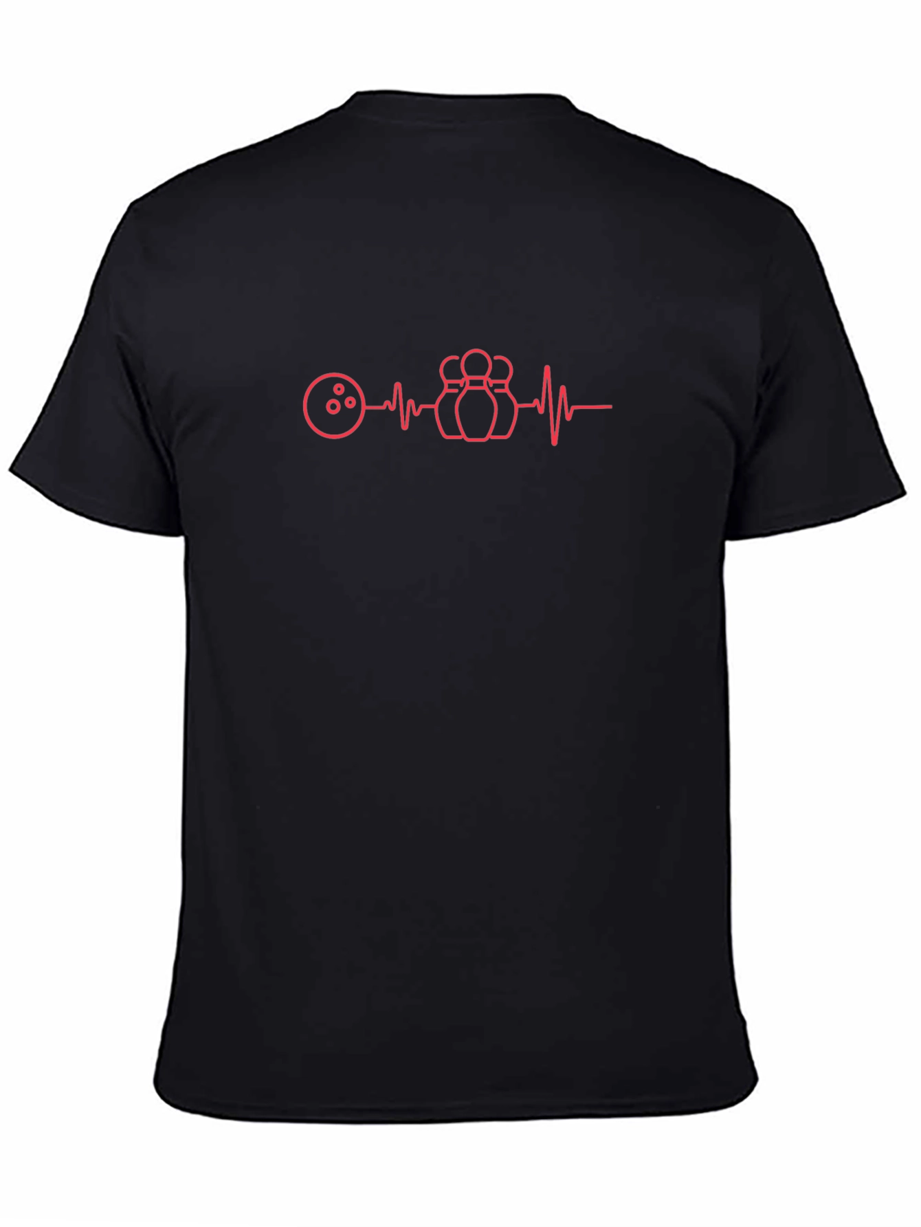 Bowling Heartbeat Graphic Tee - Black