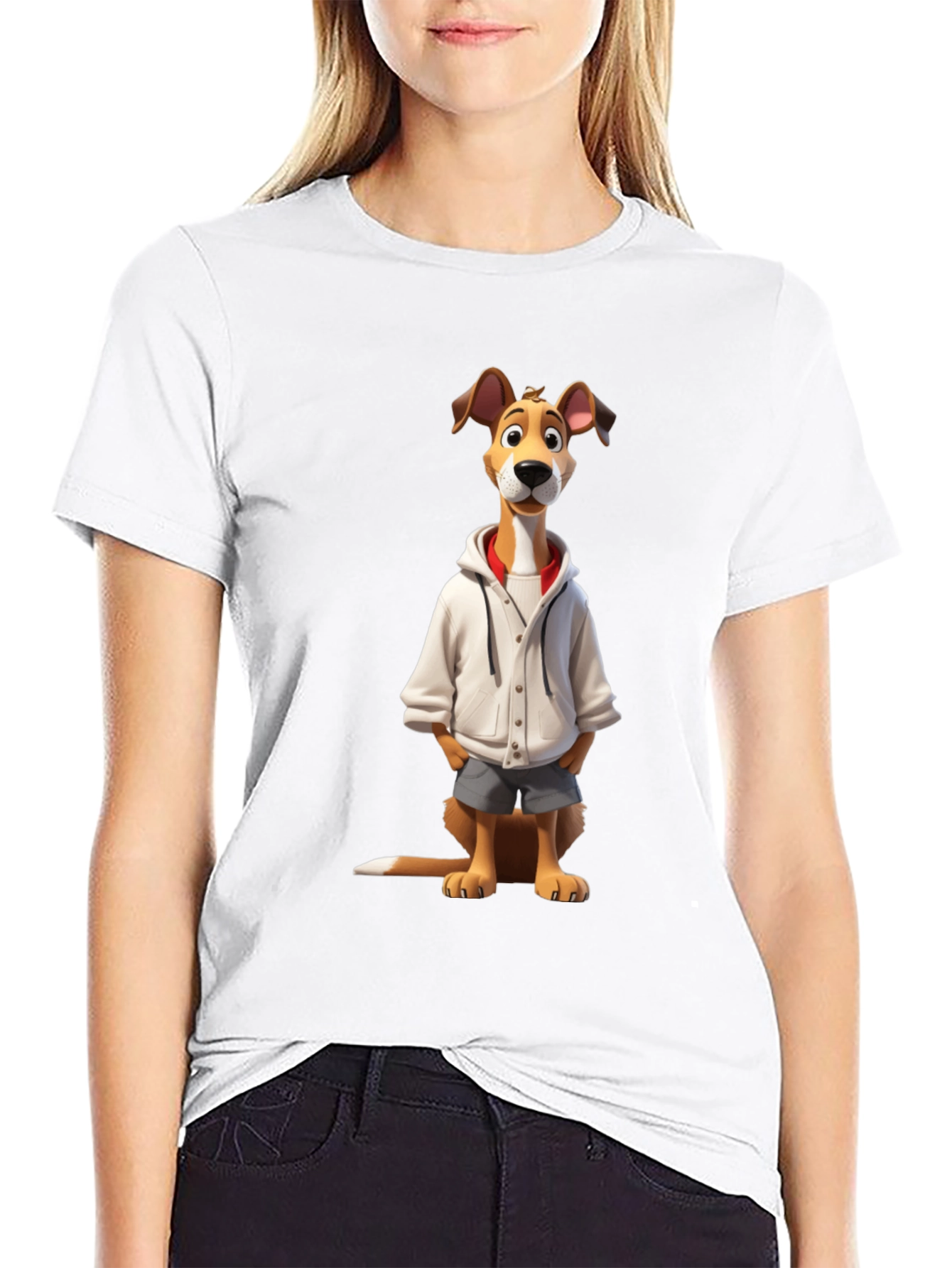 Dog Cartoon Graphic Tee - Cool Canine Style