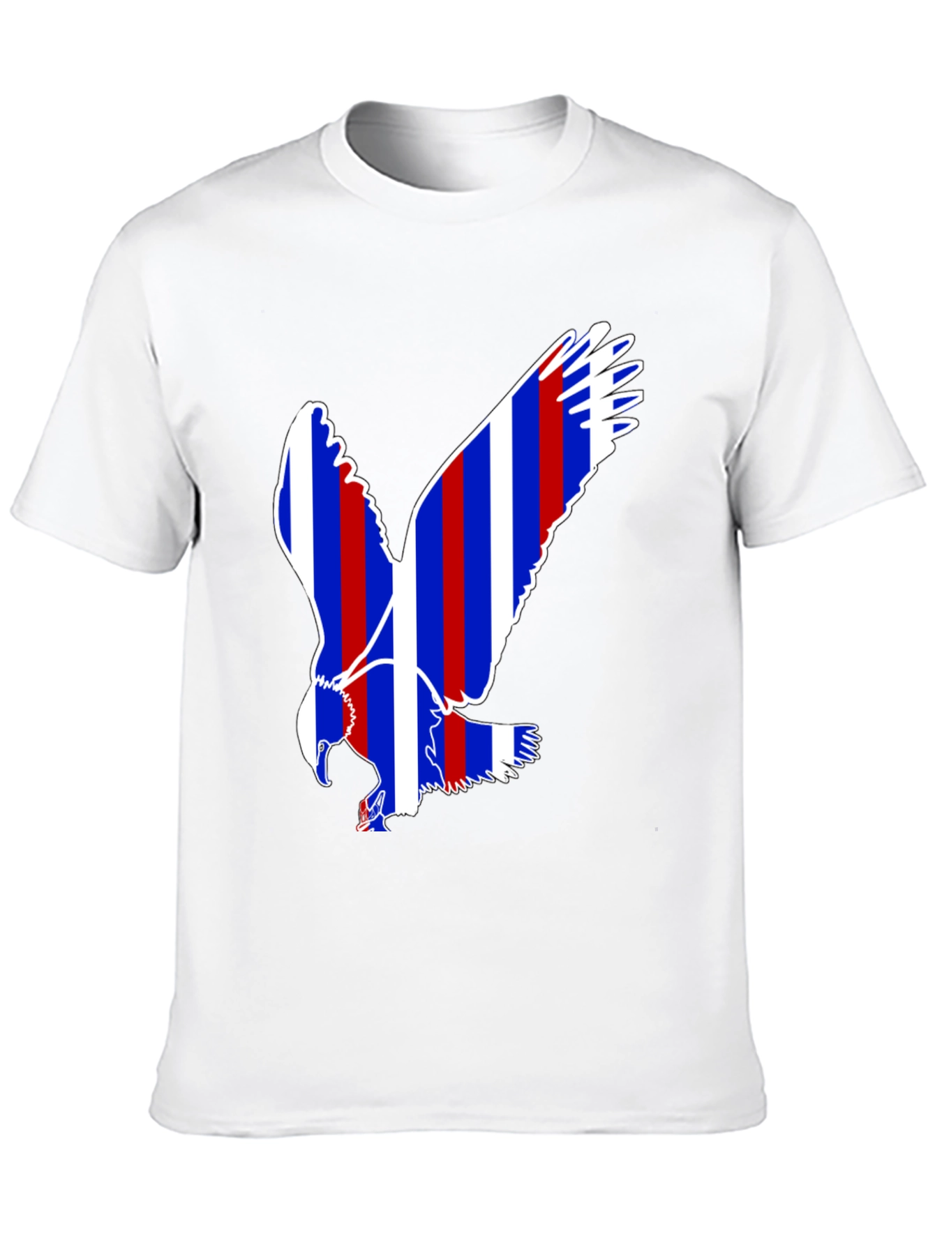 Patriotic Eagle Graphic Tee - Black Cotton Blend