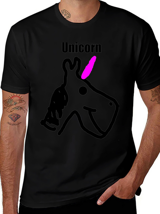 Unicorn Graphic Tee - Mens Black T-Shirt