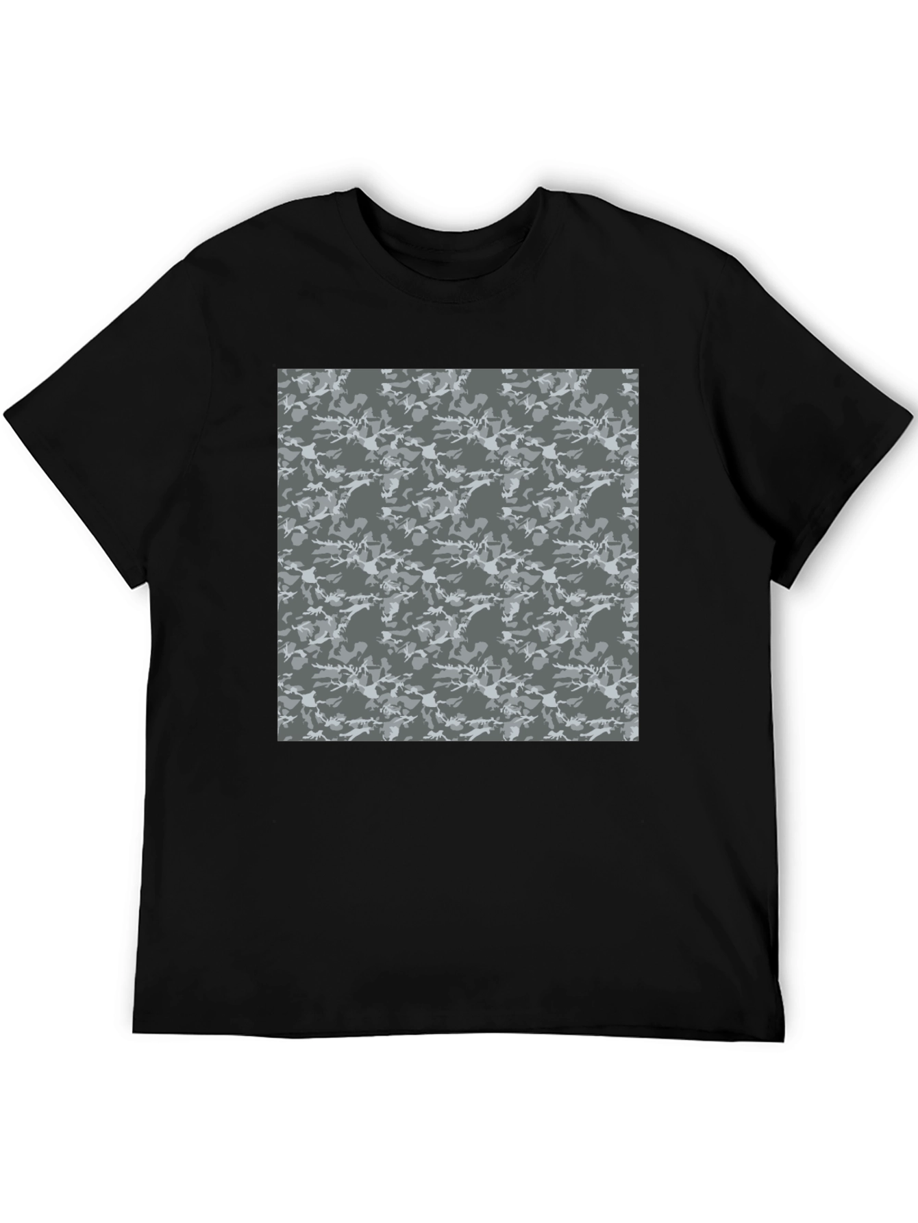 Urban Camo Print Crew Neck Tee
