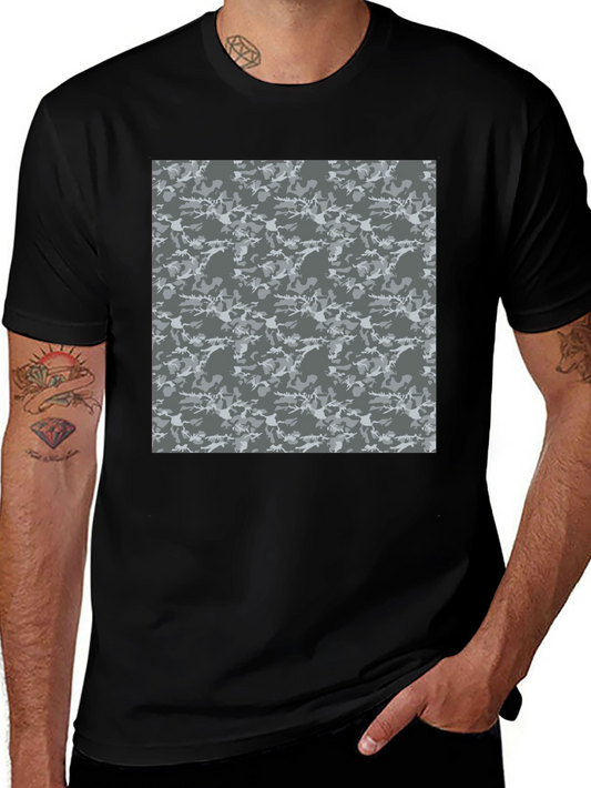 Urban Camo Print Crew Neck Tee