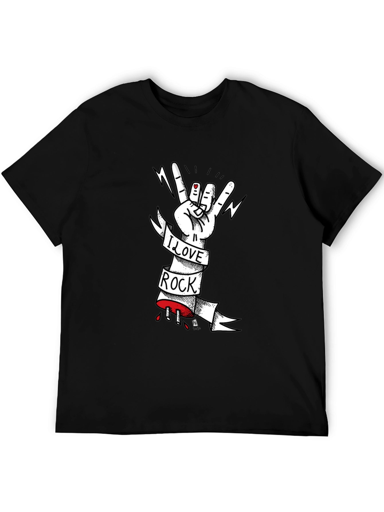 I Love Rock T-Shirt - Graphic Print Tee