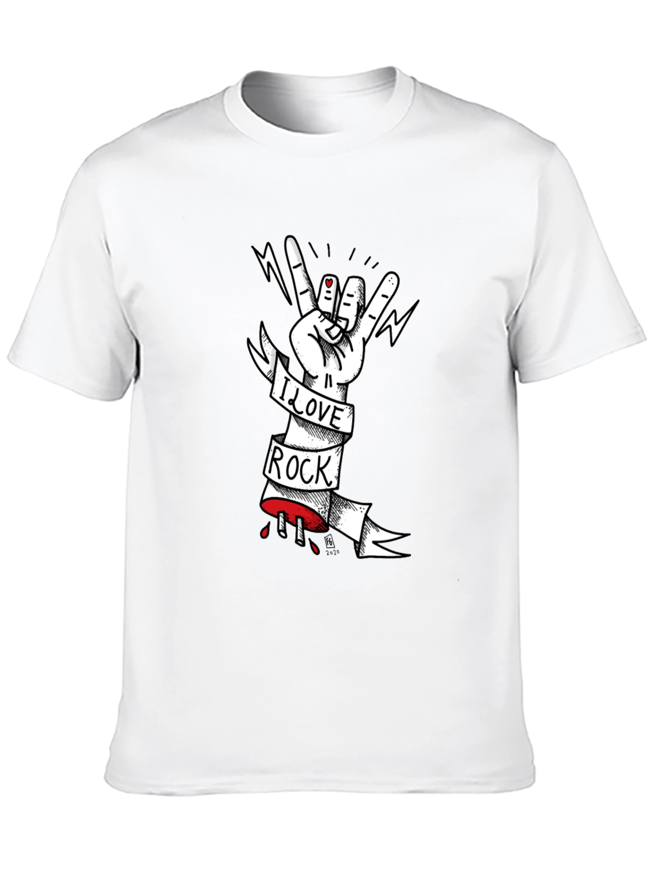 I Love Rock T-Shirt - Graphic Print Tee