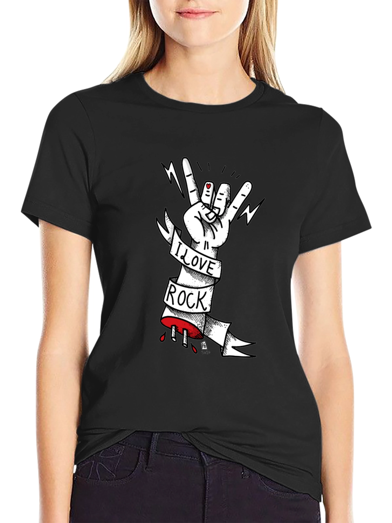 I Love Rock T-Shirt - Graphic Print Tee
