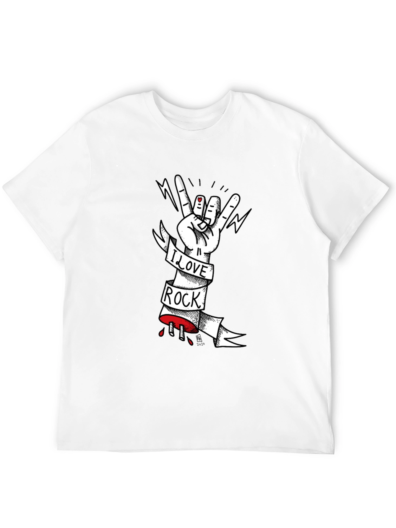 I Love Rock T-Shirt - Graphic Print Tee