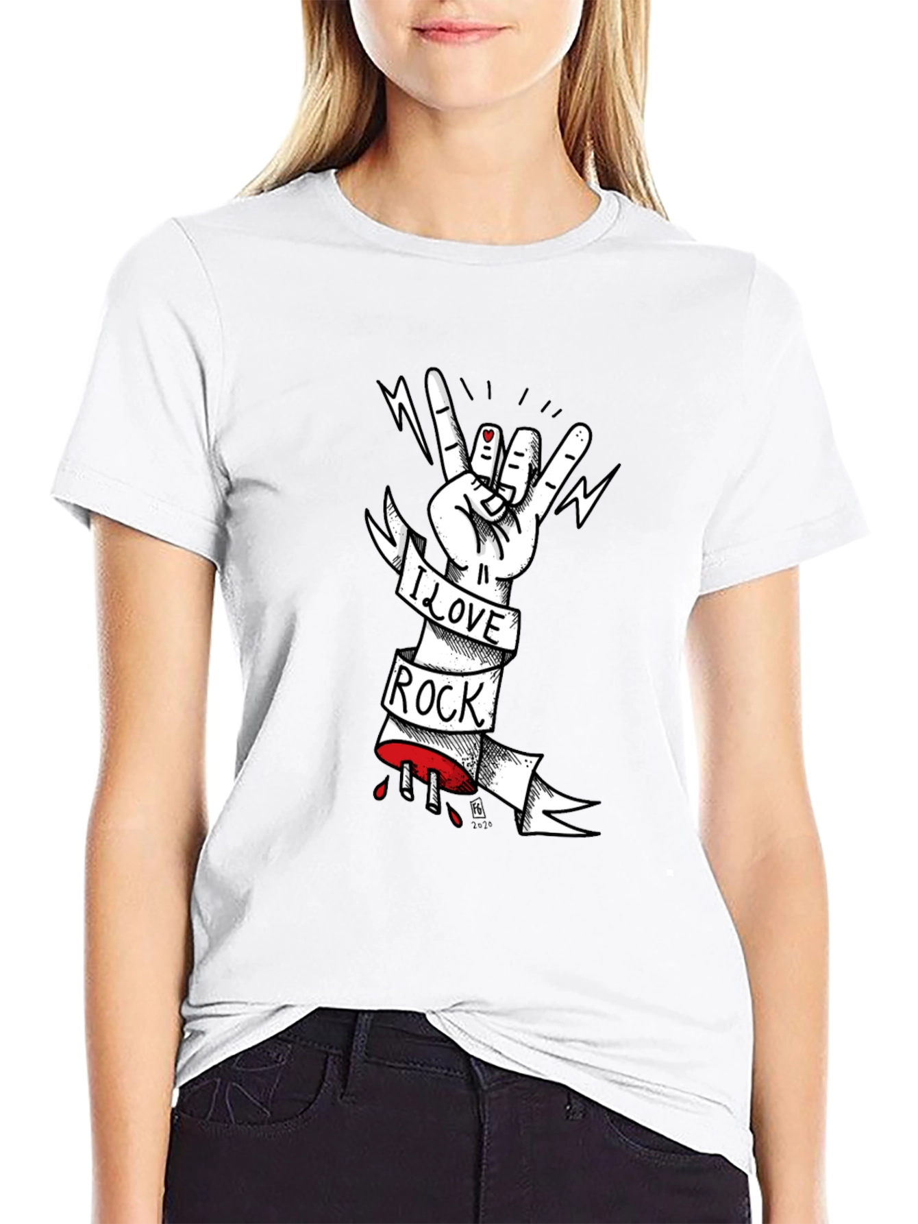 I Love Rock T-Shirt - Graphic Print Tee
