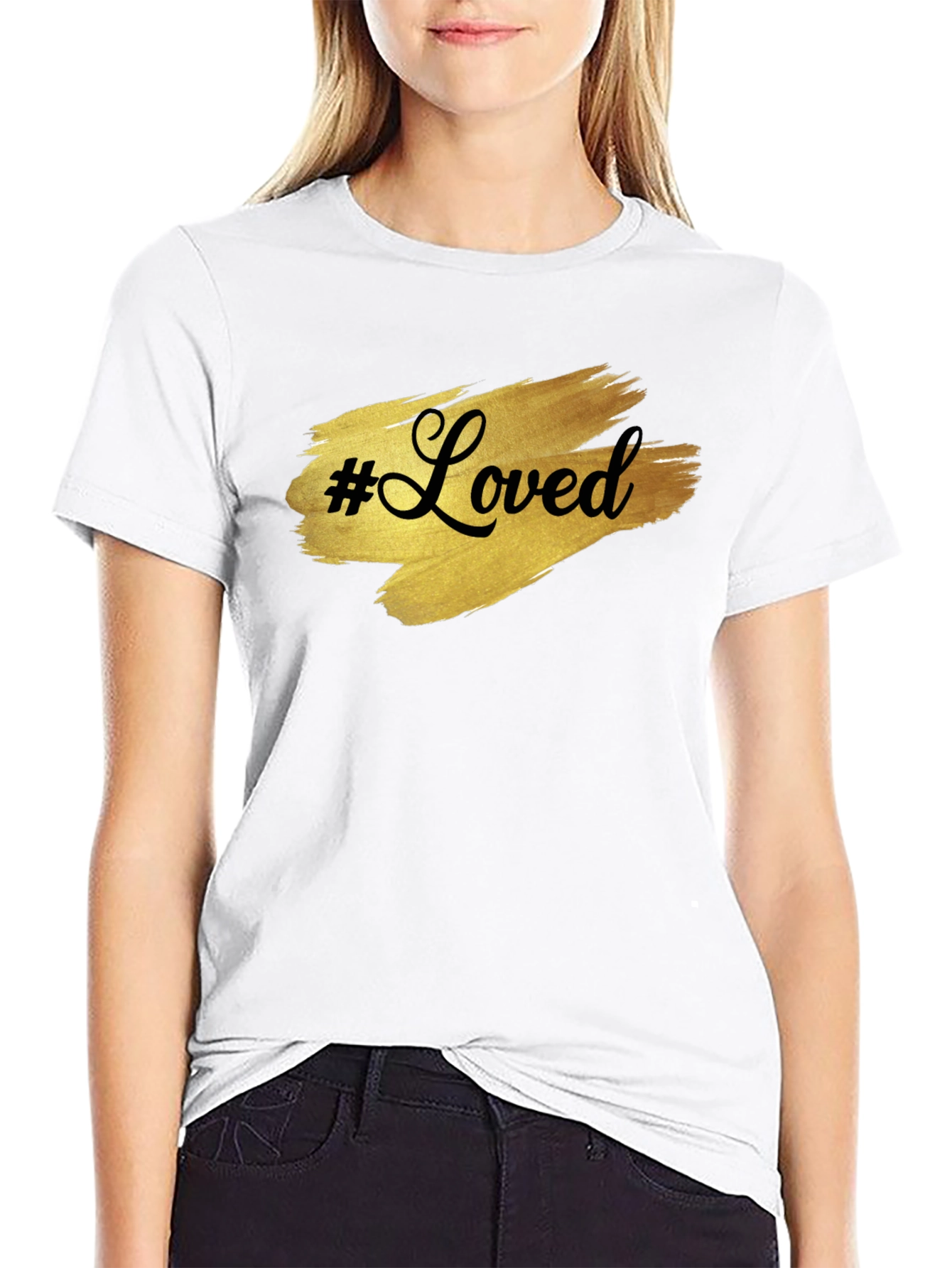 #Loved Graphic Tee - Stylish Black Cotton T-Shirt