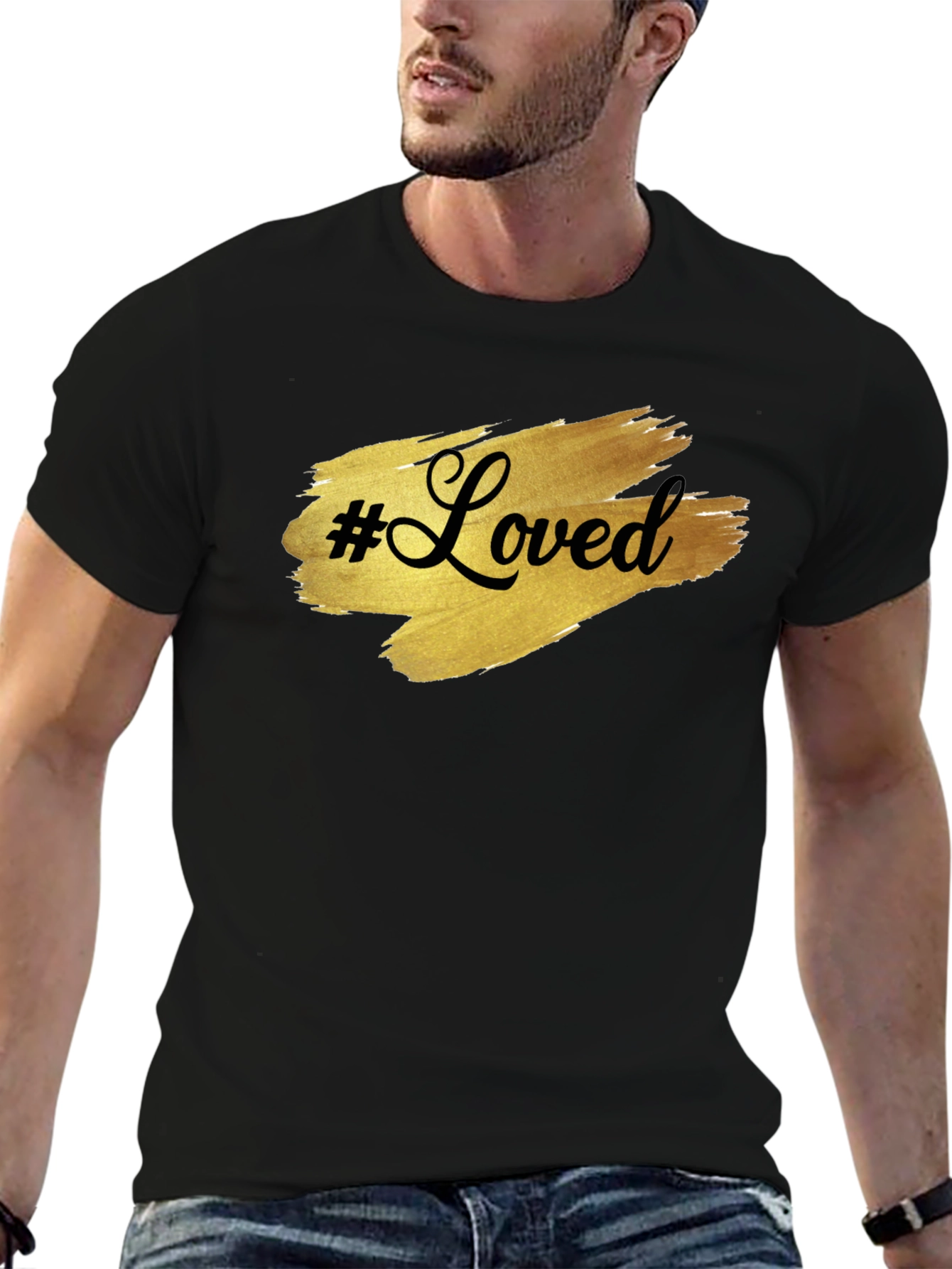 #Loved Graphic Tee - Stylish Black Cotton T-Shirt
