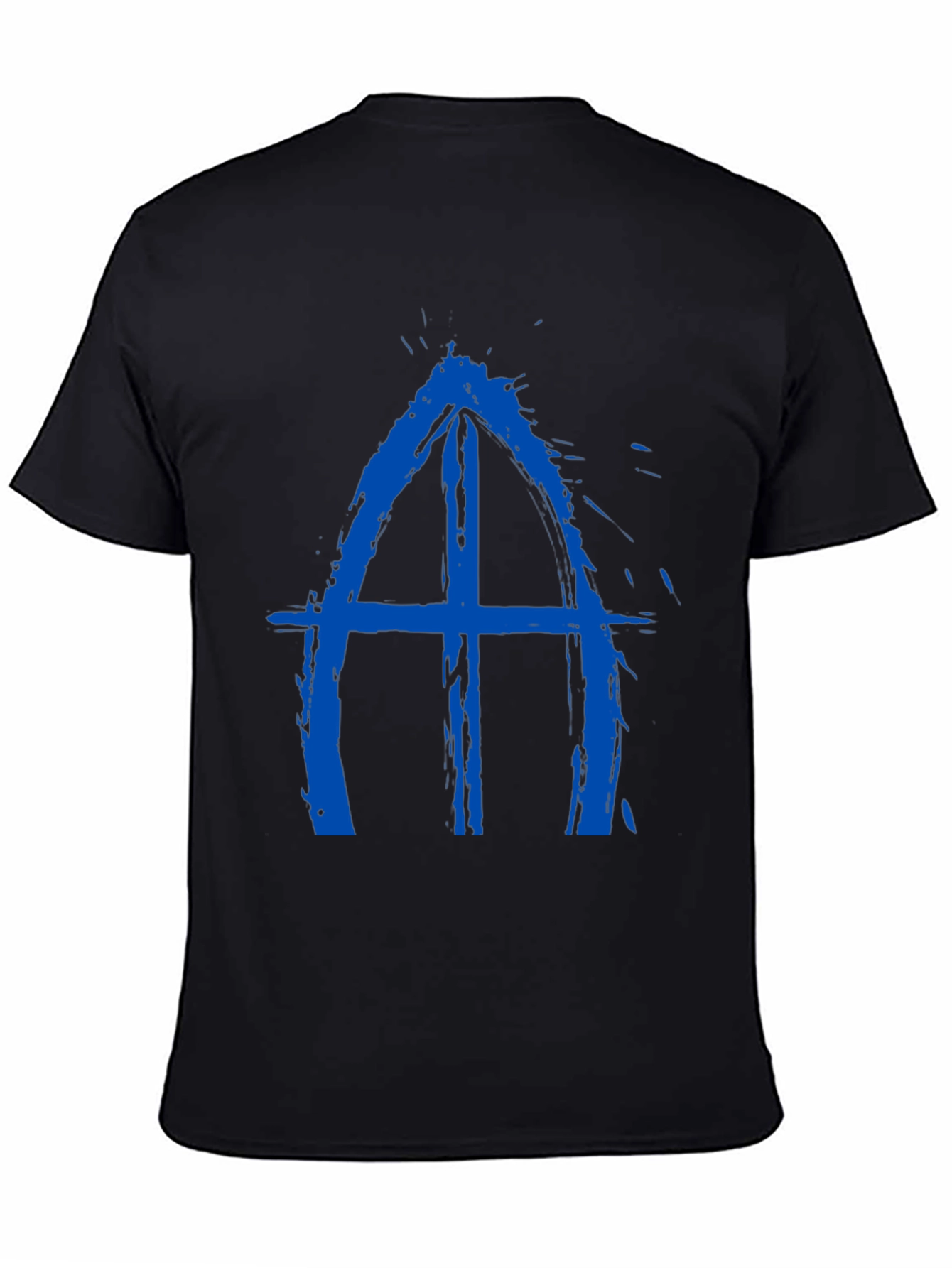 Abstract Blue Symbol Black T-Shirt