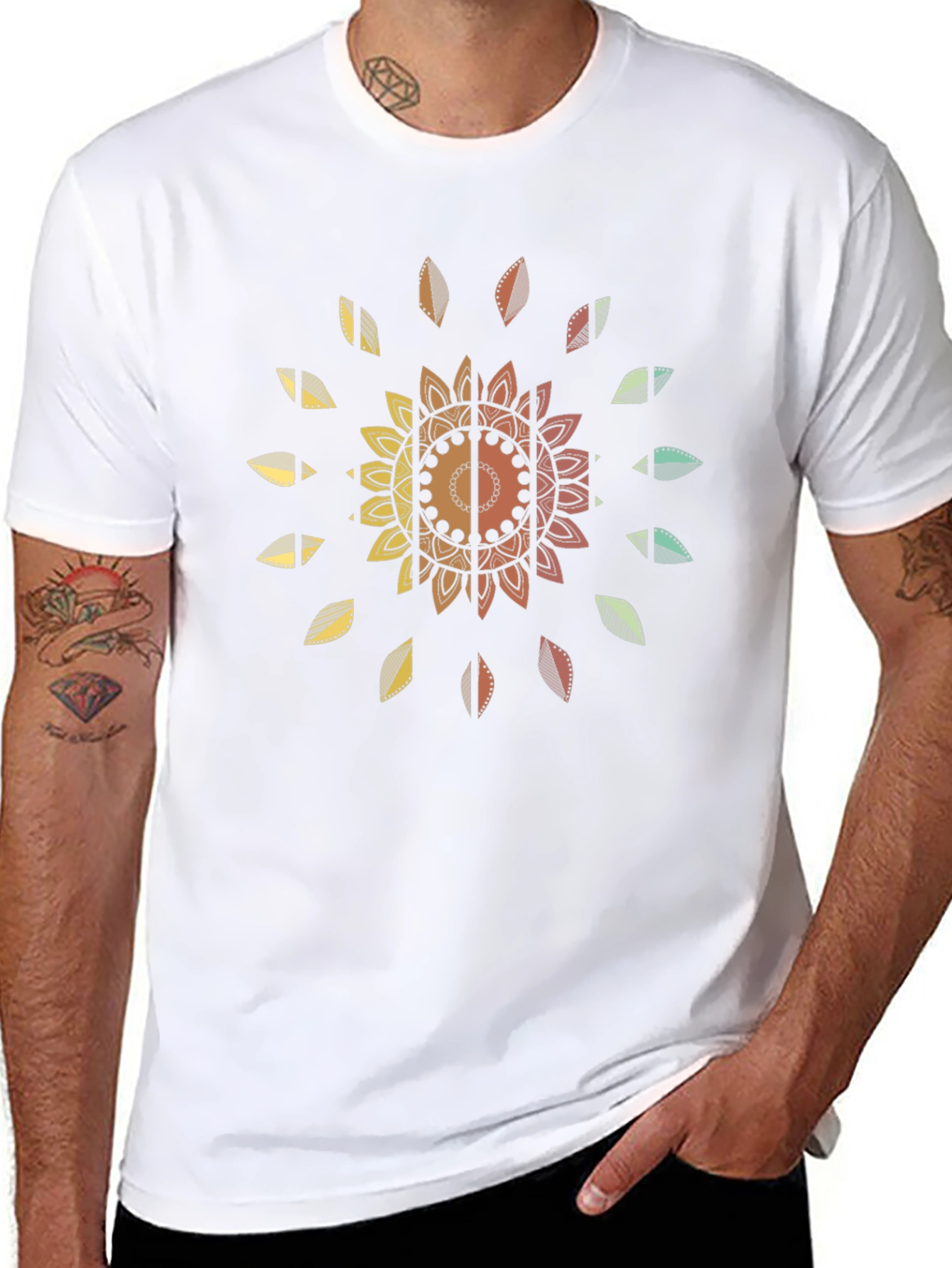 Floral Mandala Graphic Tee - Relaxed Fit