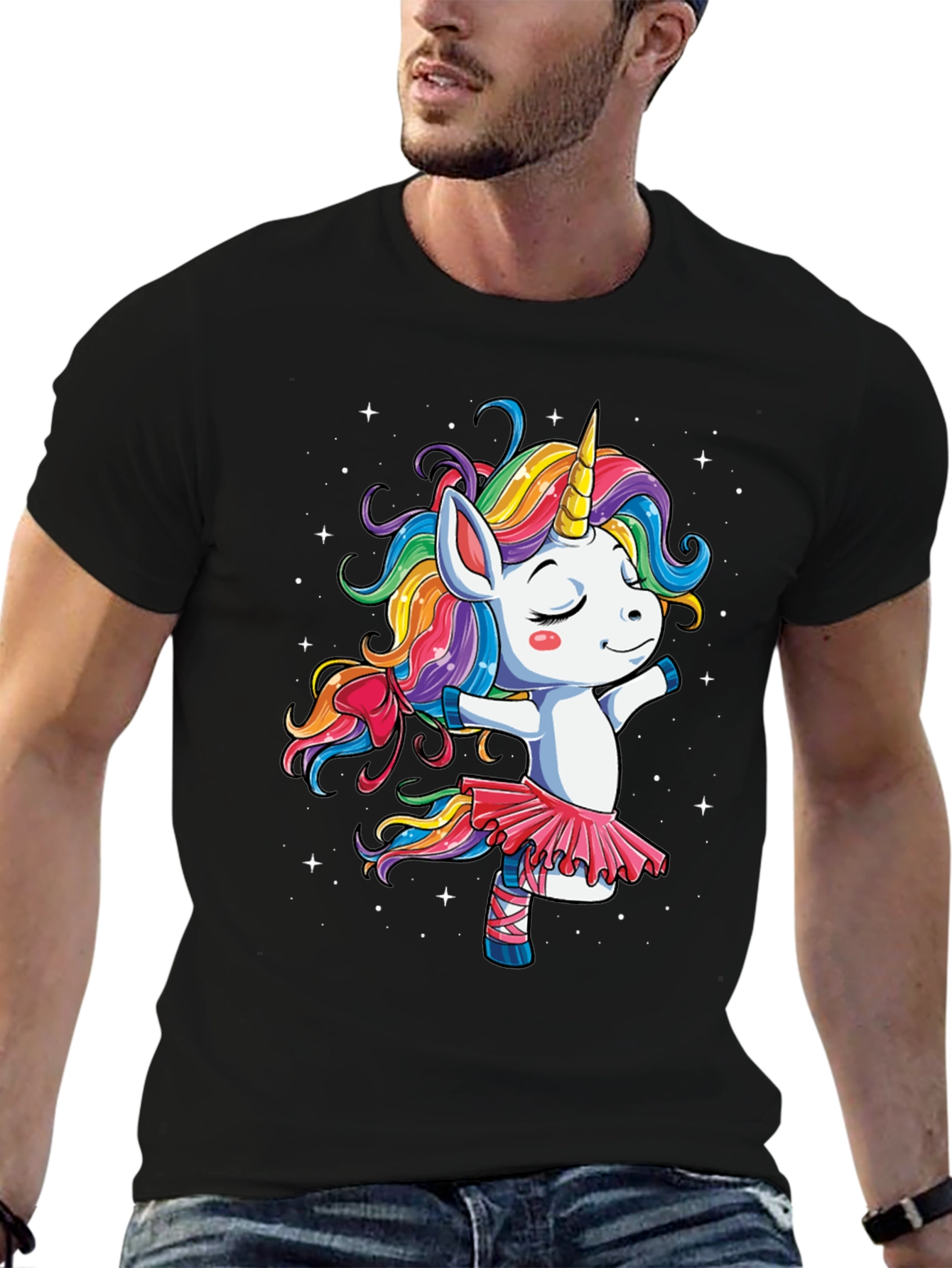Unicorn Ballerina Black T-Shirt