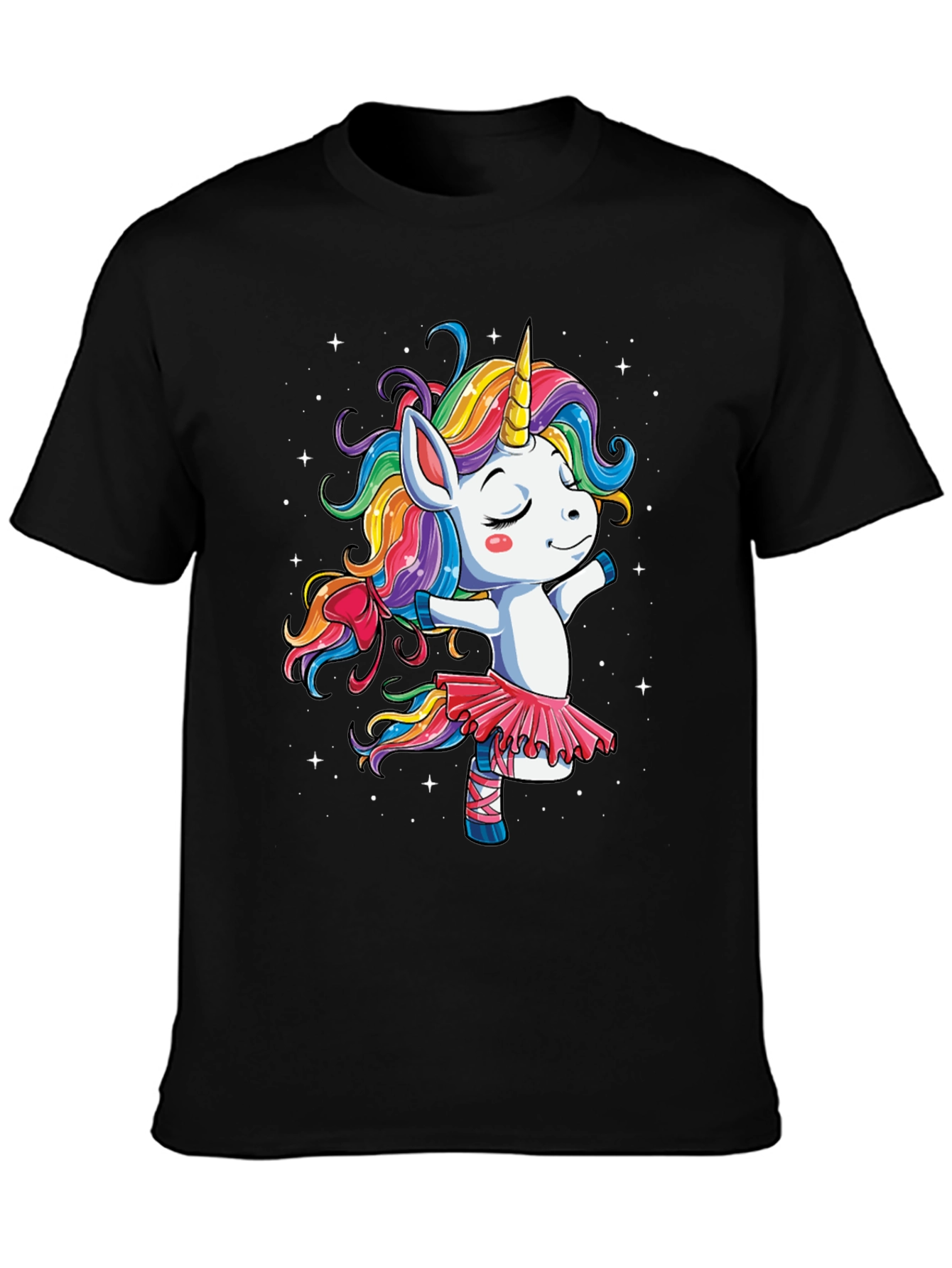 Unicorn Ballerina Black T-Shirt
