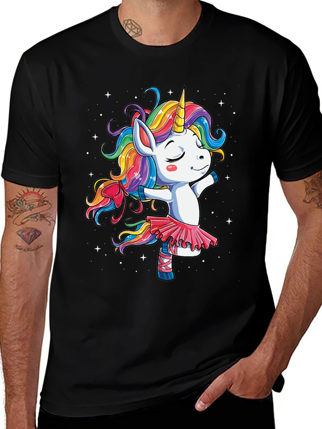 Unicorn Ballerina Black T-Shirt