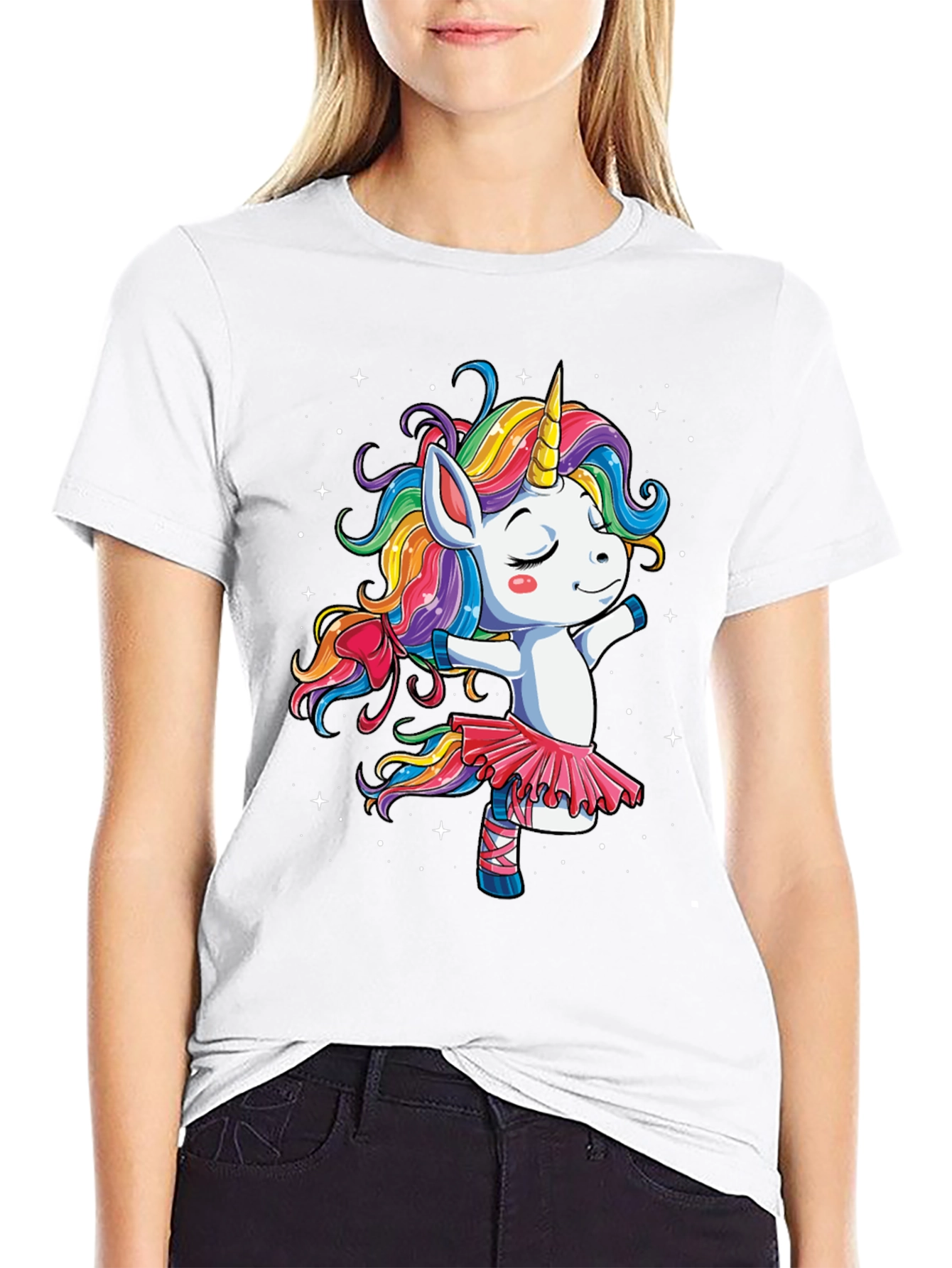 Unicorn Ballerina Black T-Shirt