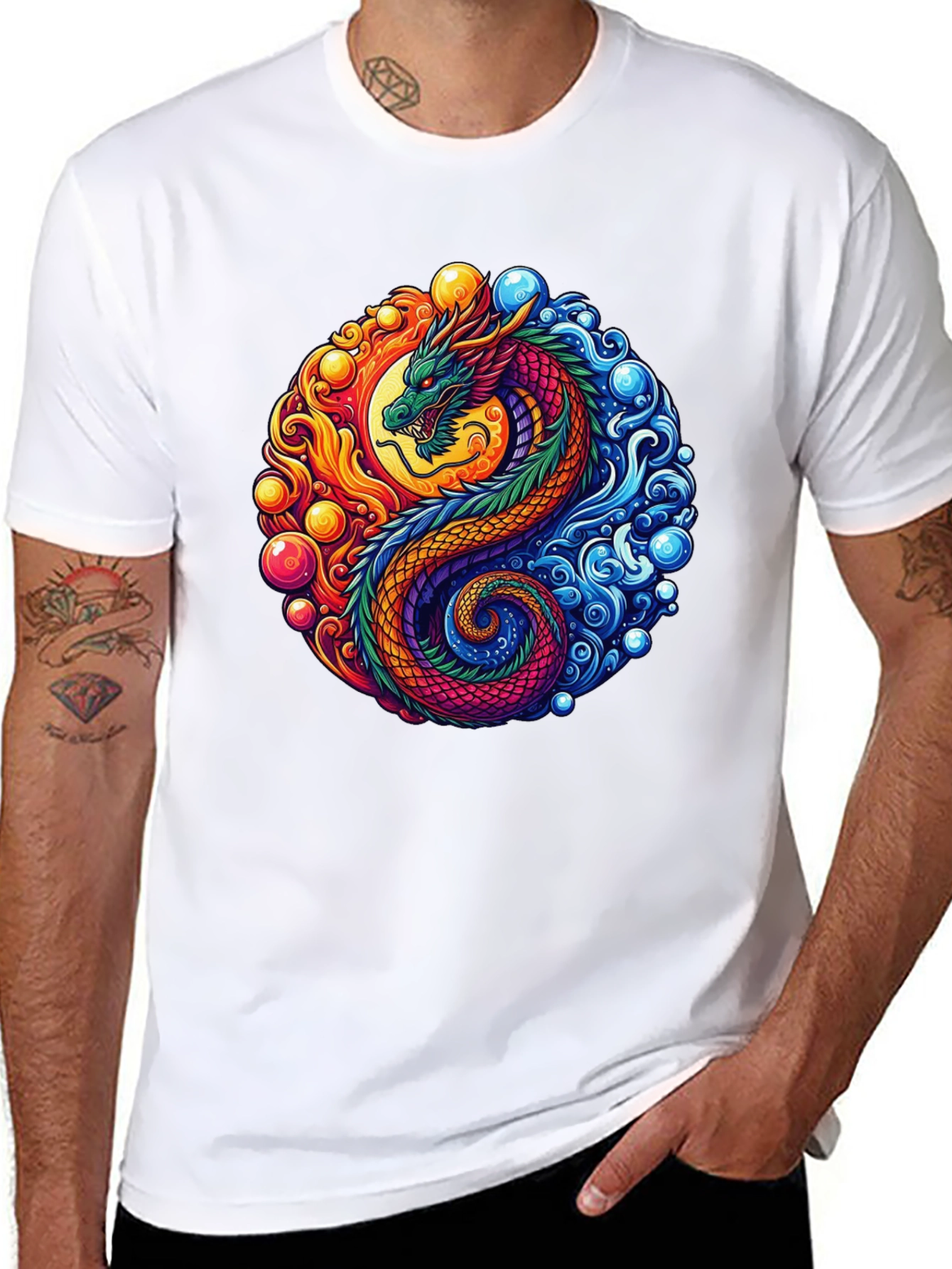 Yin Yang Dragon Graphic Tee