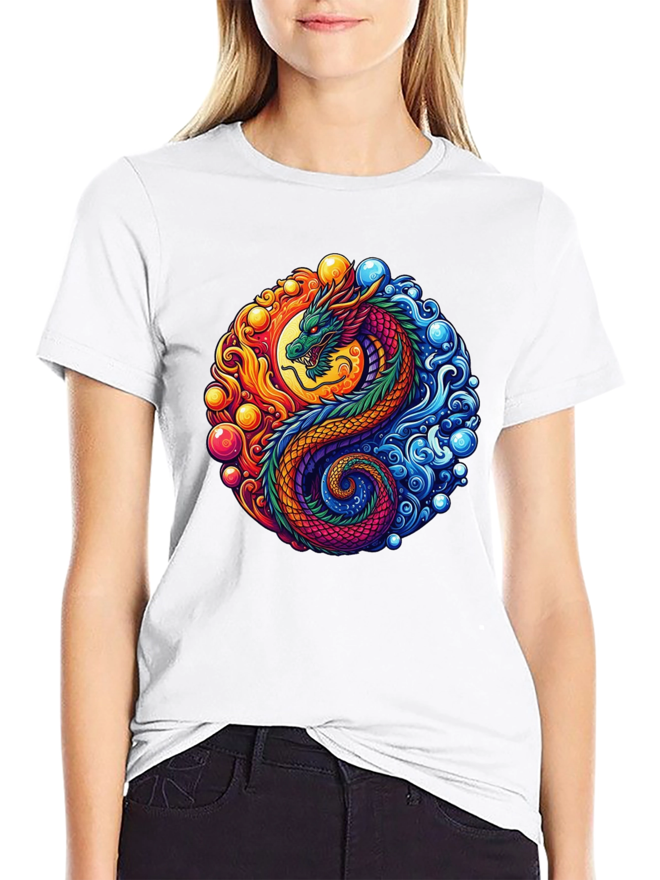 Yin Yang Dragon Graphic Tee