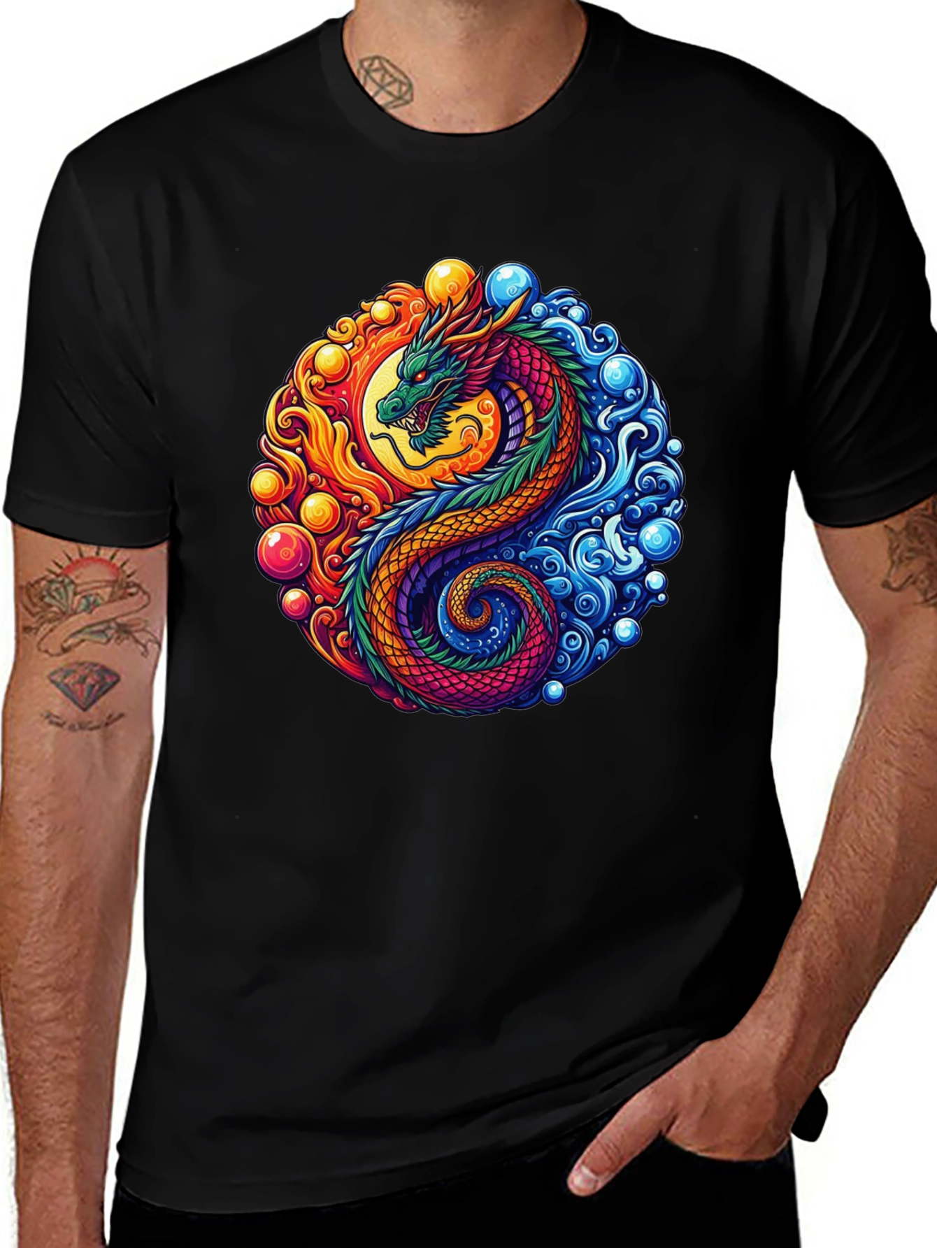 Yin Yang Dragon Graphic Tee