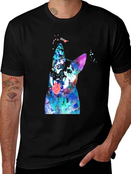 Watercolor Dog Graphic T-Shirt