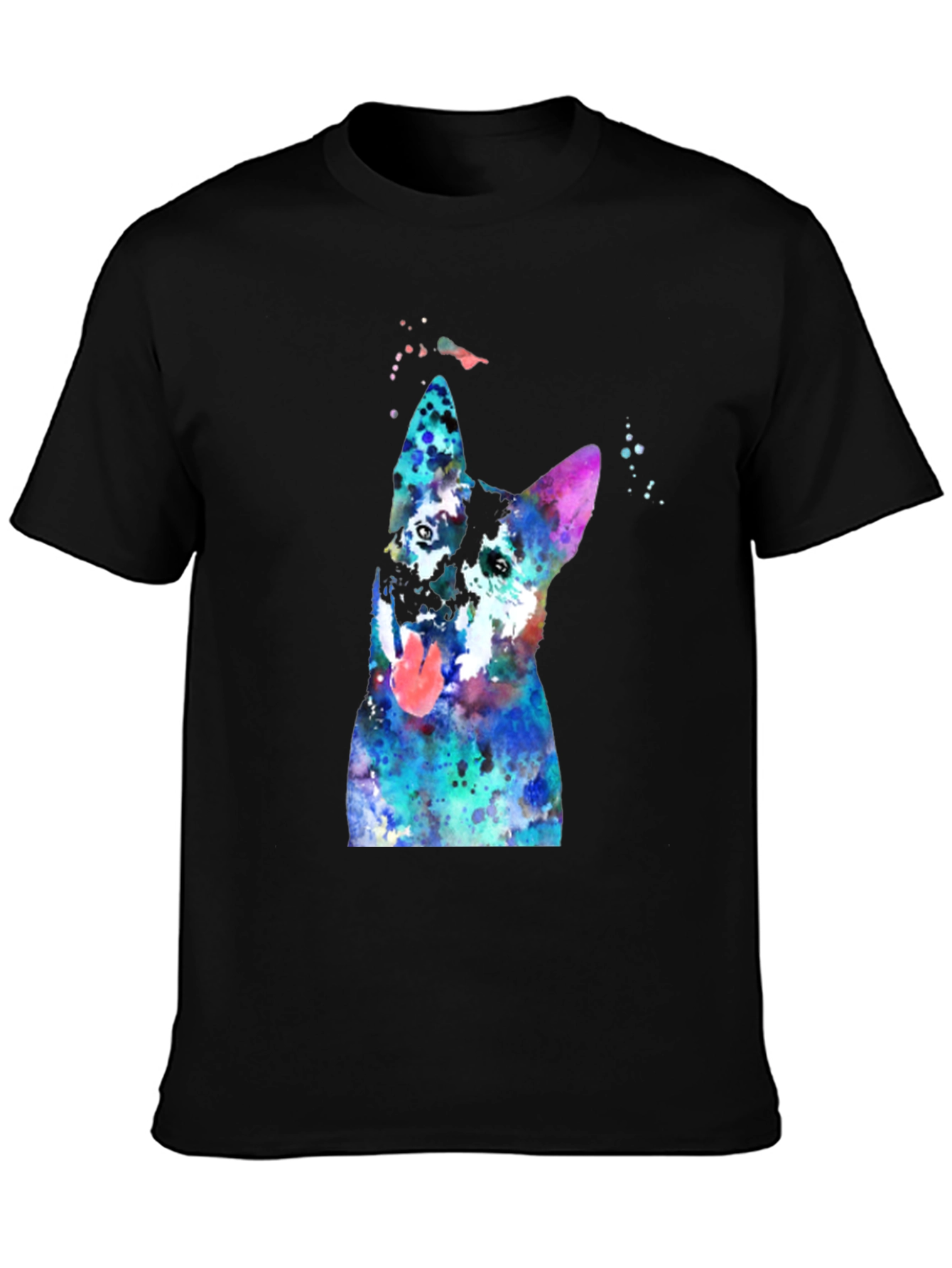 Watercolor Dog Graphic T-Shirt