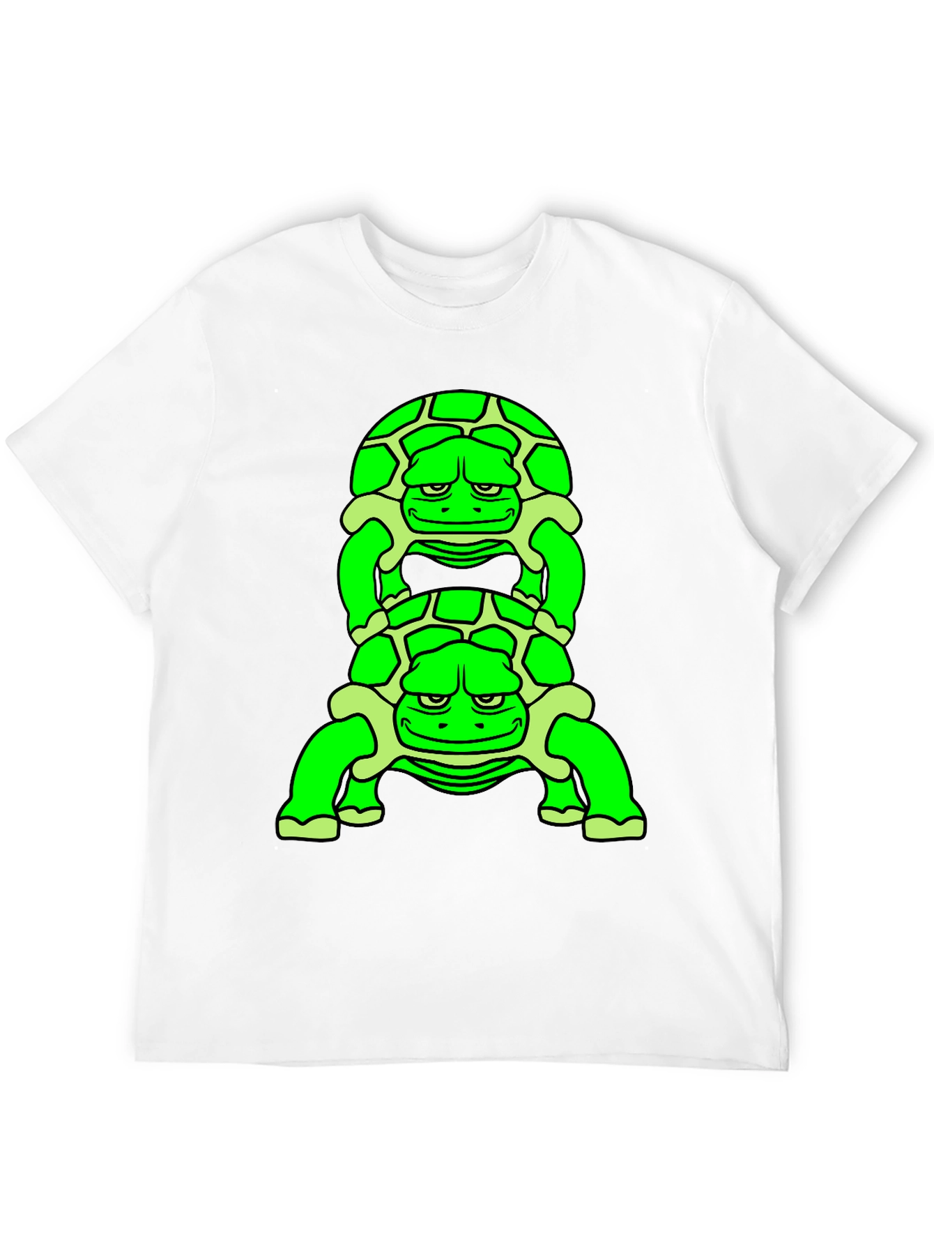 Stacked Turtle Graphic Tee - Unique Design