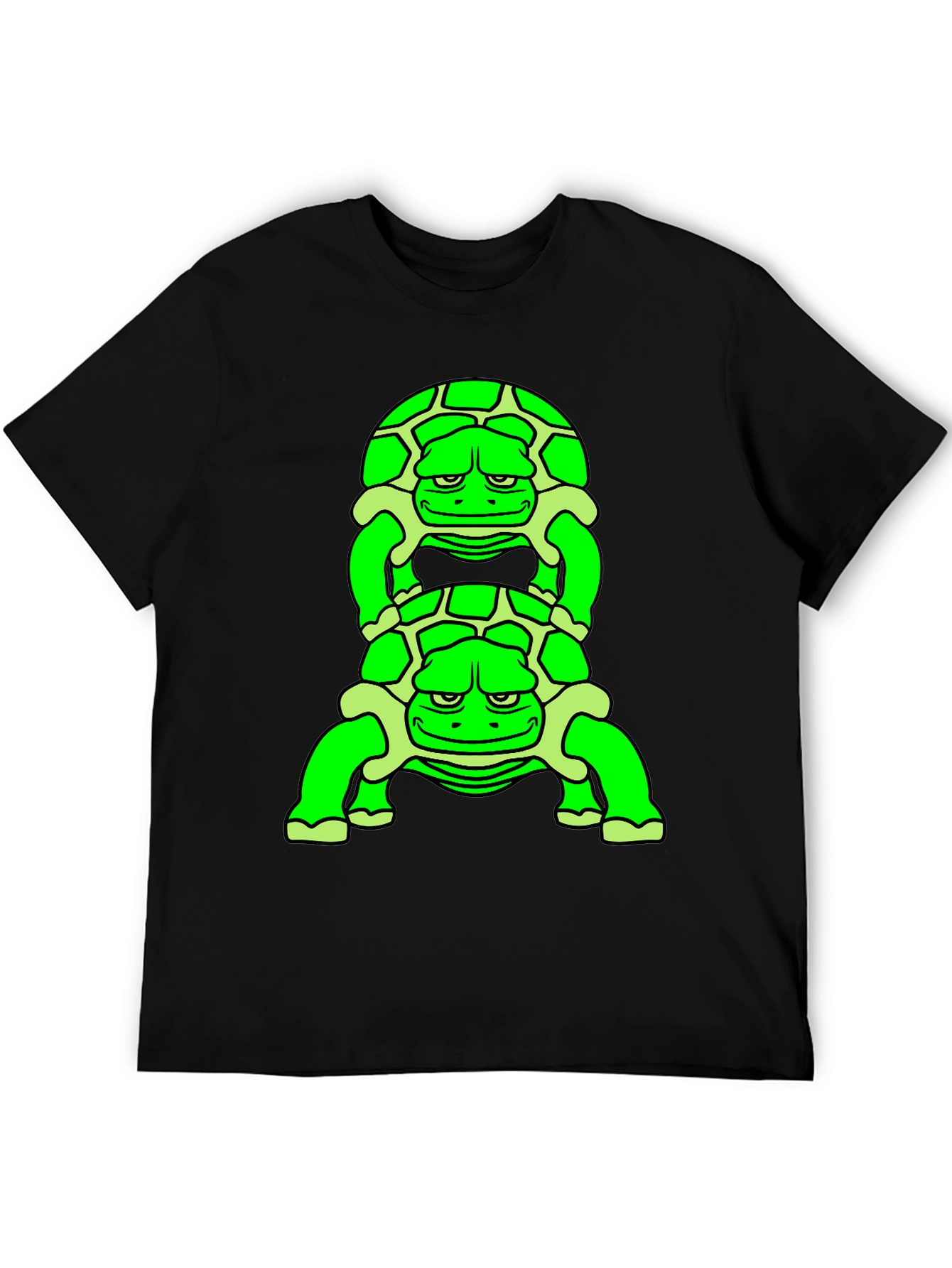 Stacked Turtle Graphic Tee - Unique Design