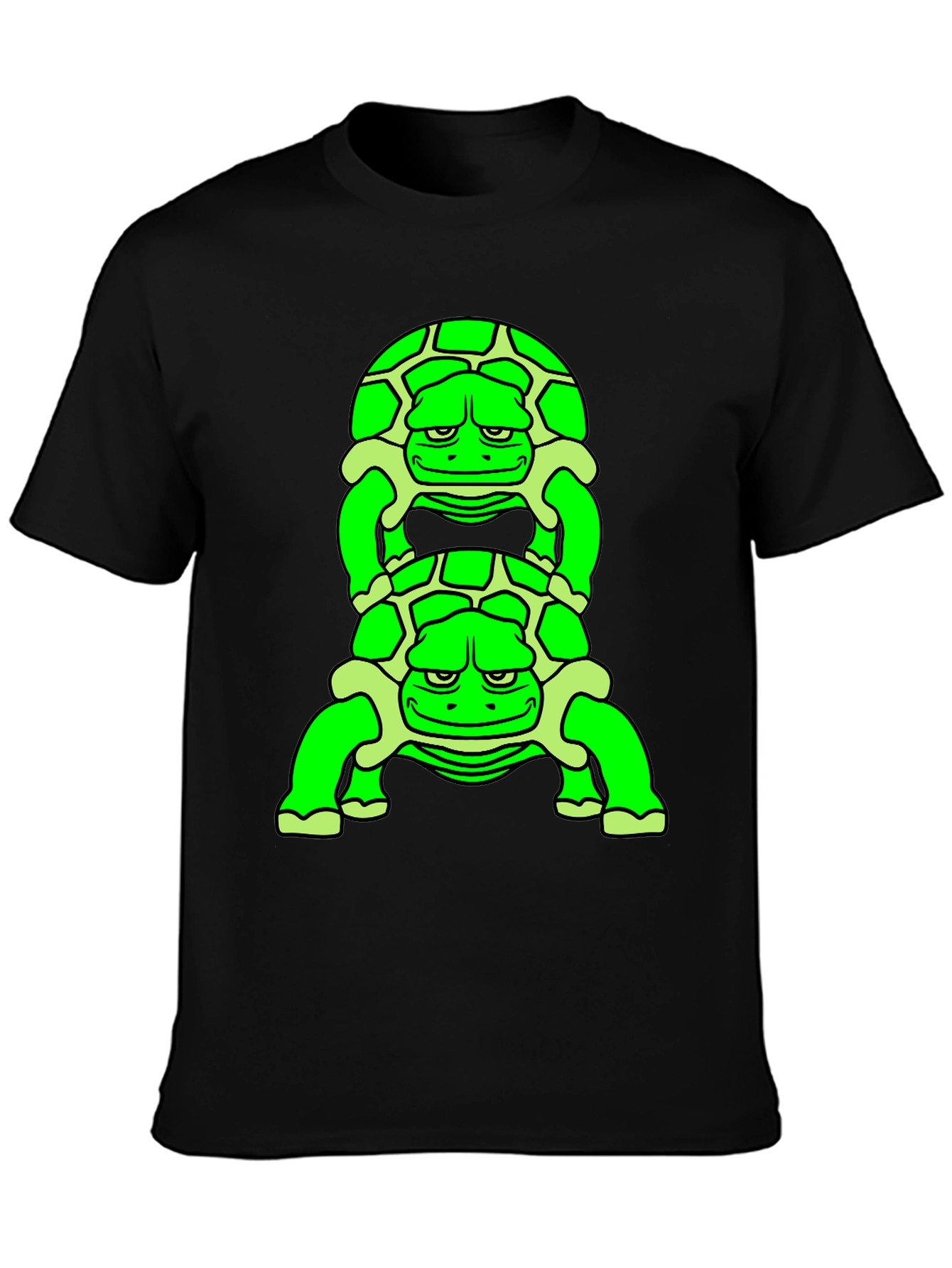 Stacked Turtle Graphic Tee - Unique Design