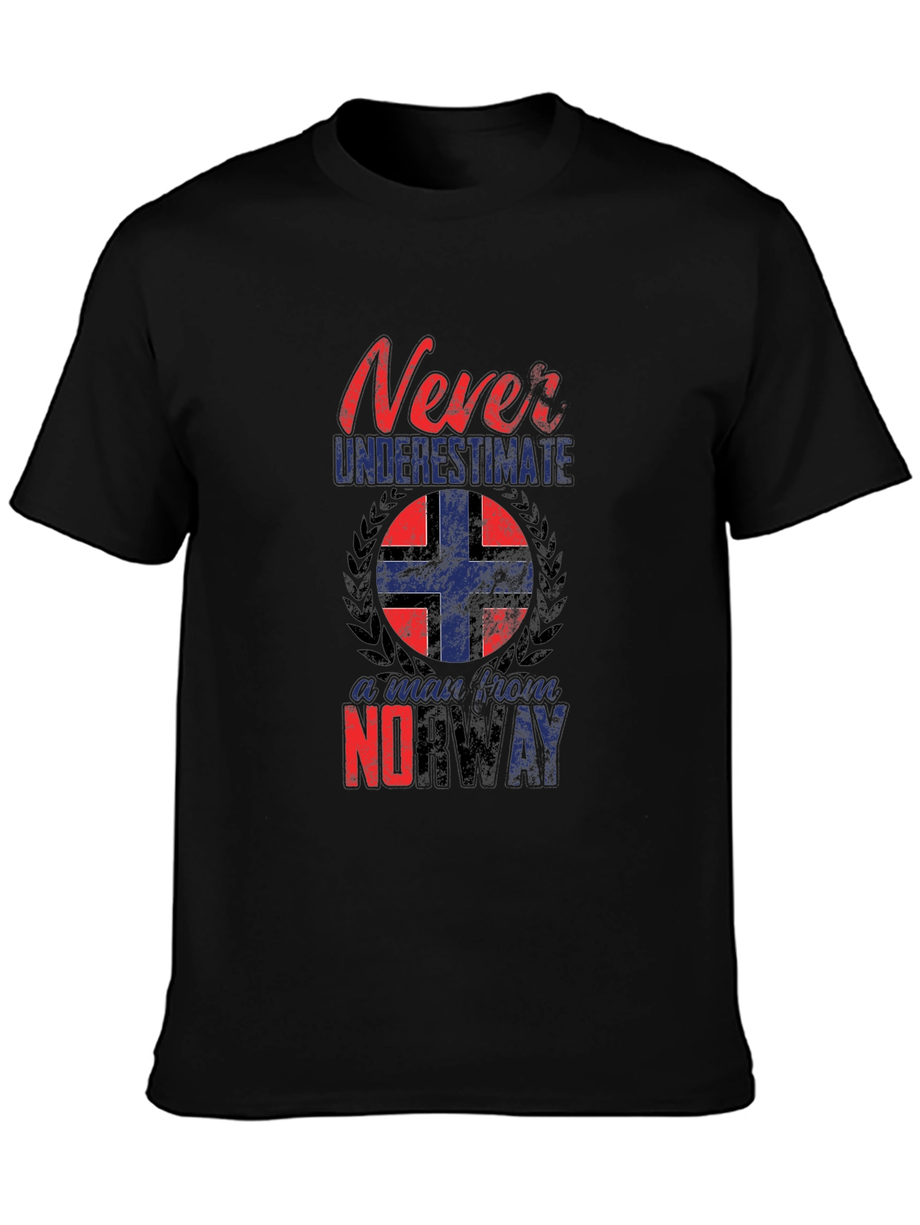 Never Underestimate a Man From Norway Black T-Shirt