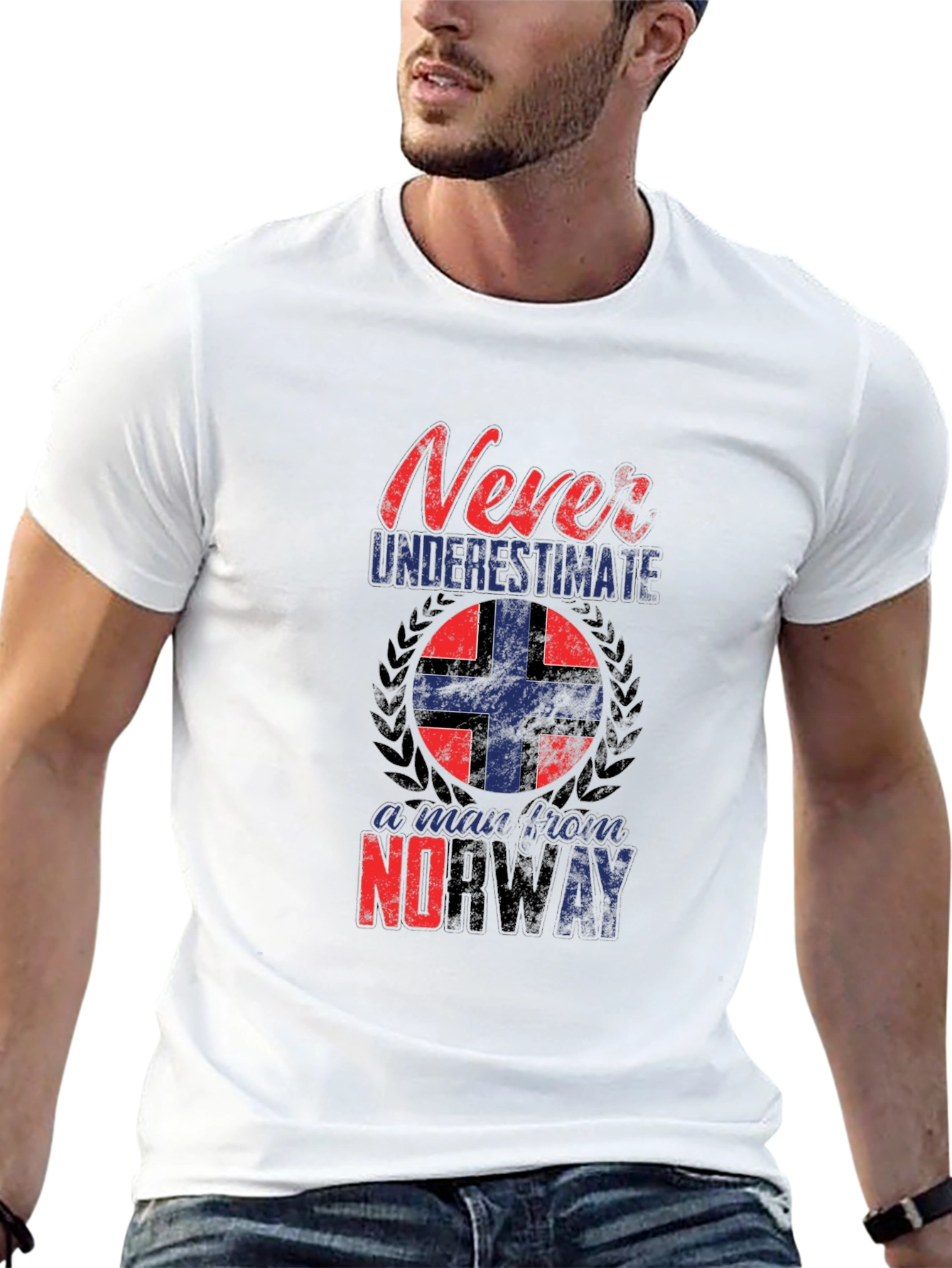 Never Underestimate a Man From Norway Black T-Shirt
